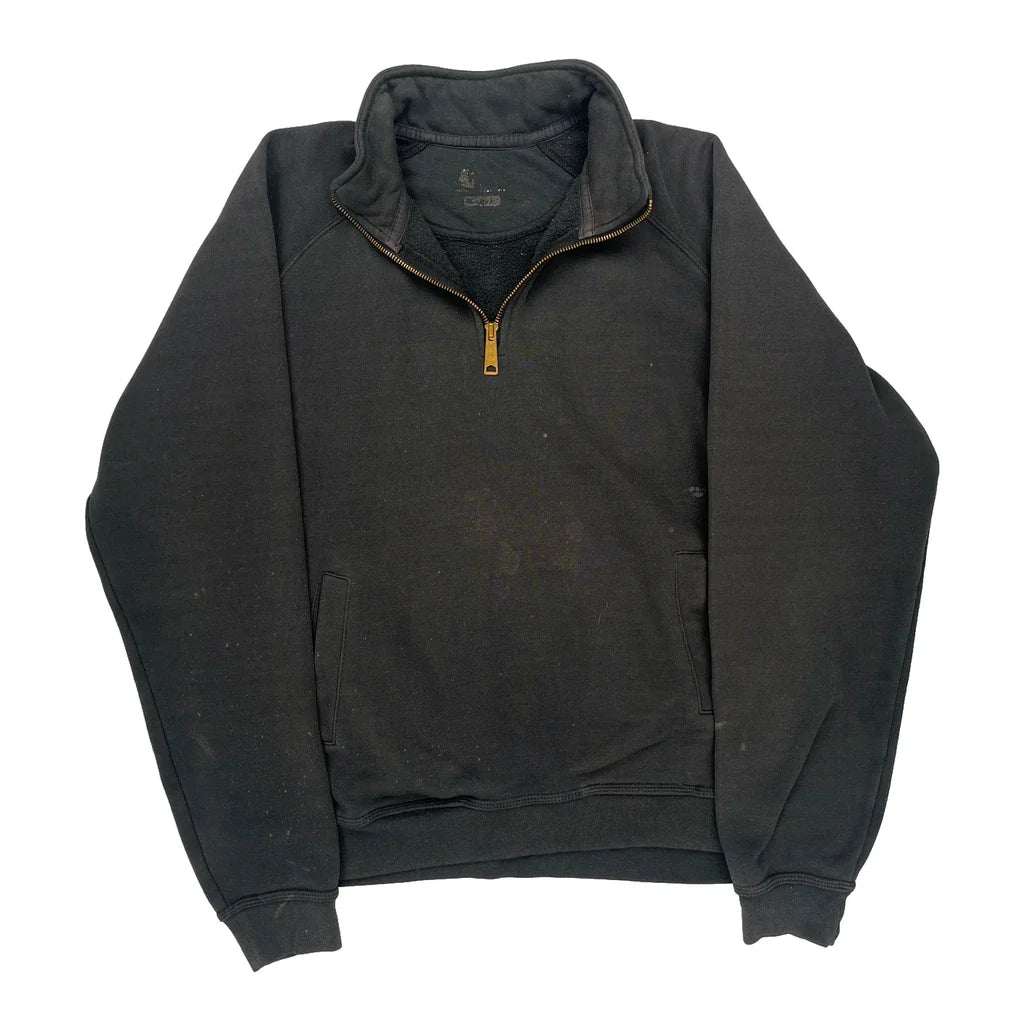 Carhartt 1/4 Zip - Large Black Cotton Refurbished - Thrifted (note: this is a term often used to describe second- refurbished available on Cerqular