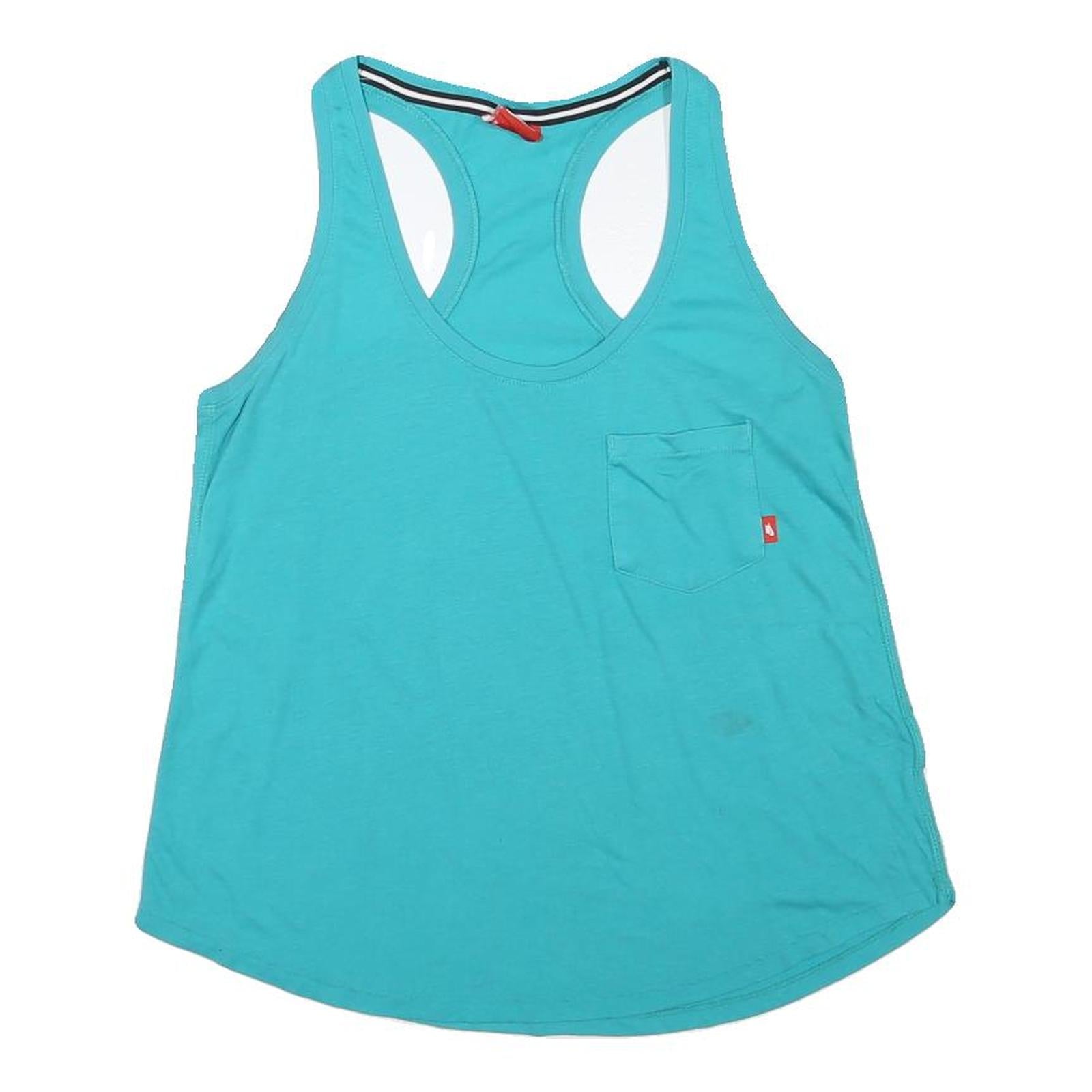 NIKE Womens Turquoise Vest M Racer Back Cotton Blend Casual Gym Wear Refurbished - N/A refurbished available on Cerqular