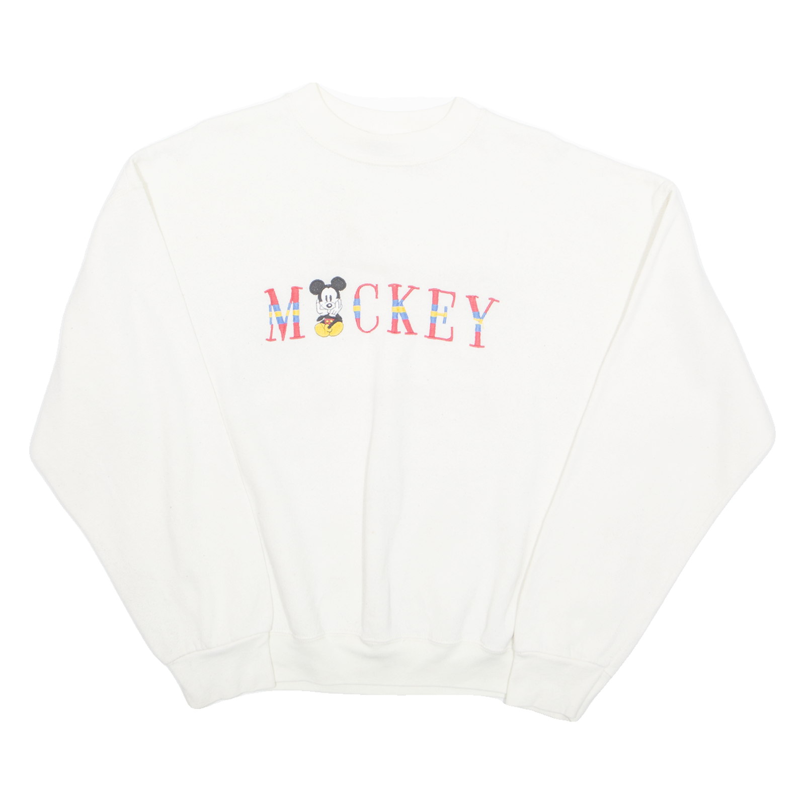 DISNEY Mickey& Co Womens Sweatshirt Cream 90s USA XL Refurbished - N/A refurbished available on Cerqular