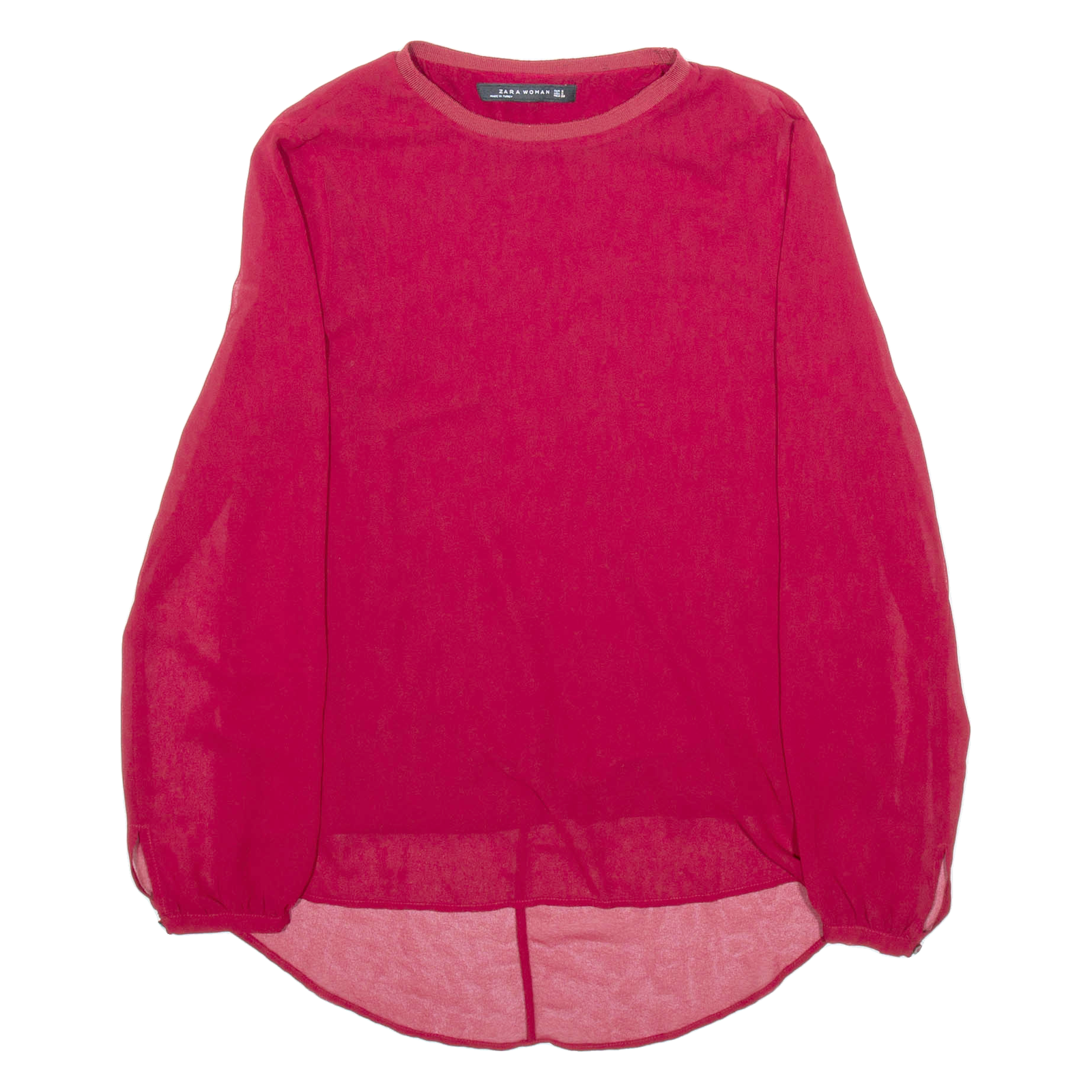 ZARA Womens Blouse Maroon Long Sleeve Viscose S Refurbished - N/A refurbished available on Cerqular