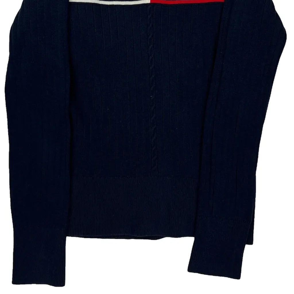 Tommy Hilfiger Jumper - Small Navy Cotton Refurbished - Thrifted (note: this is a term often used to describe second- refurbished available on Cerqular