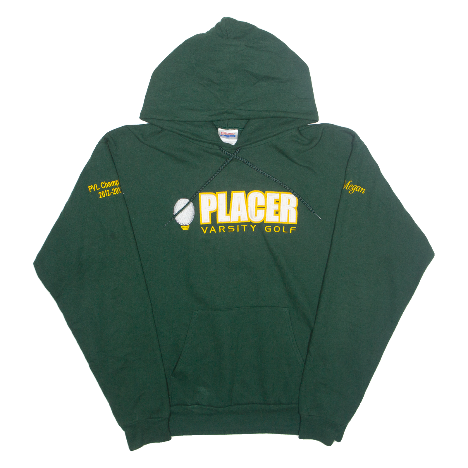 HANES Oversized Placer Varsity GOLF Megan Womens Green Hoodie USA M Refurbished - N/A refurbished available on Cerqular