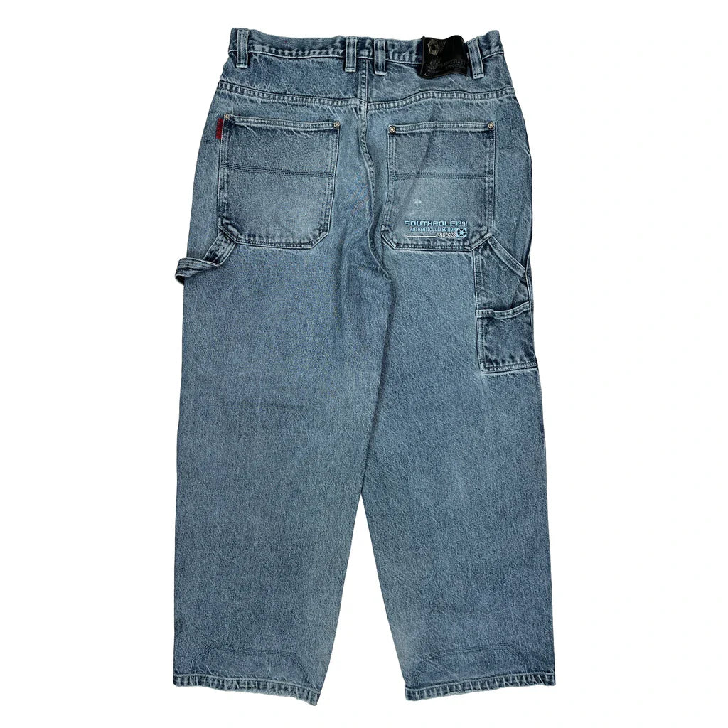 Southpole Cargo Carpenter Jeans - 36W 28L Blue Cotton Refurbished - Thrifted (note: this is a term often used to describe second- refurbished available on Cerqular
