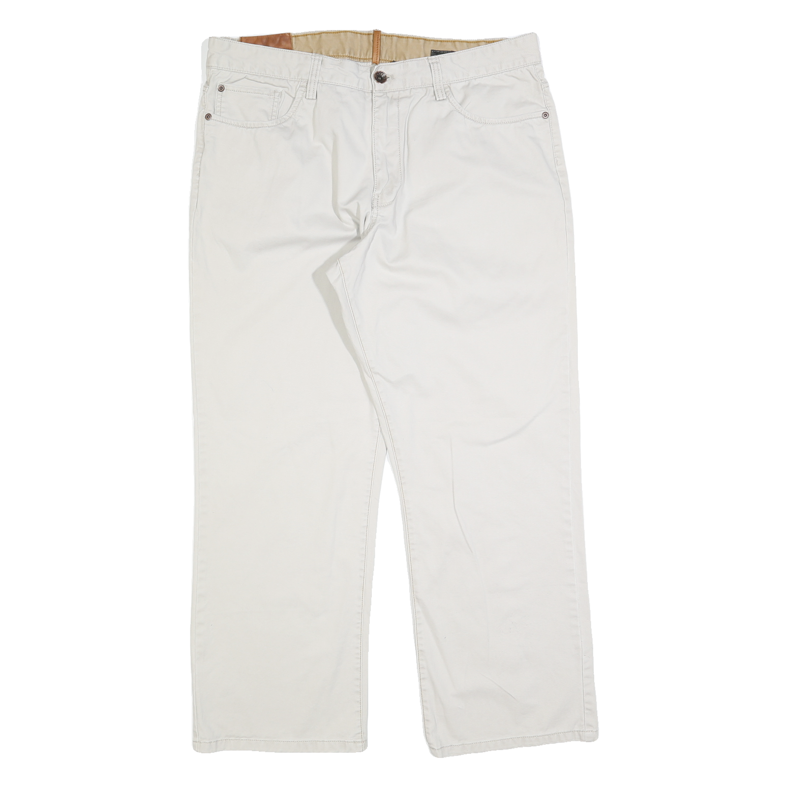 TIMBERLAND Mens Cotton Regular Straight White Trousers W36 L30 Casual Zip Refurbished - N/A refurbished available on Cerqular