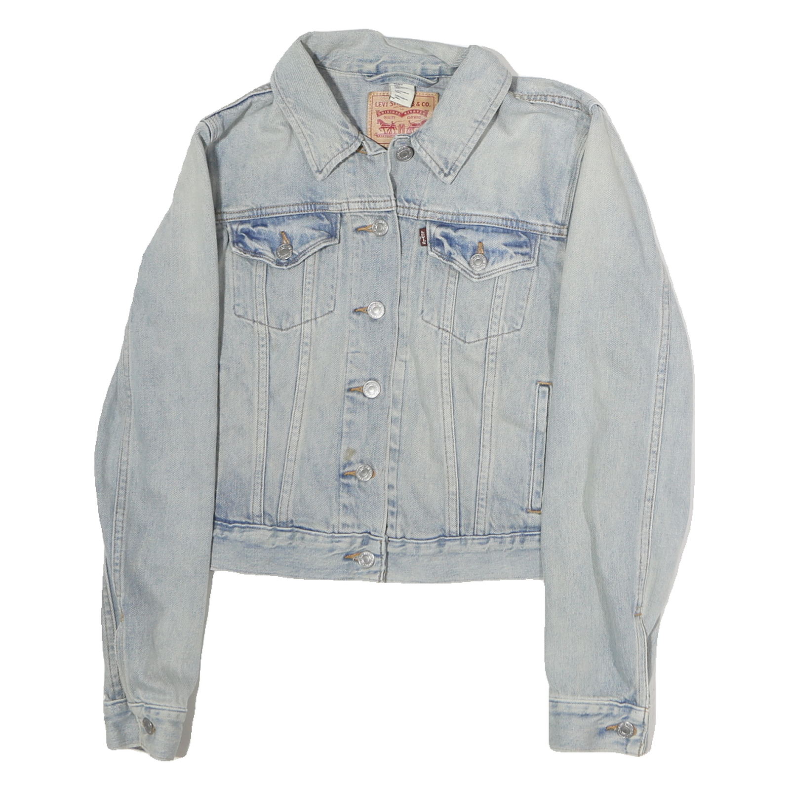 LEVI'S Womens Blue Denim Cotton Classic Jacket L Button Closure Refurbished - N/A refurbished available on Cerqular