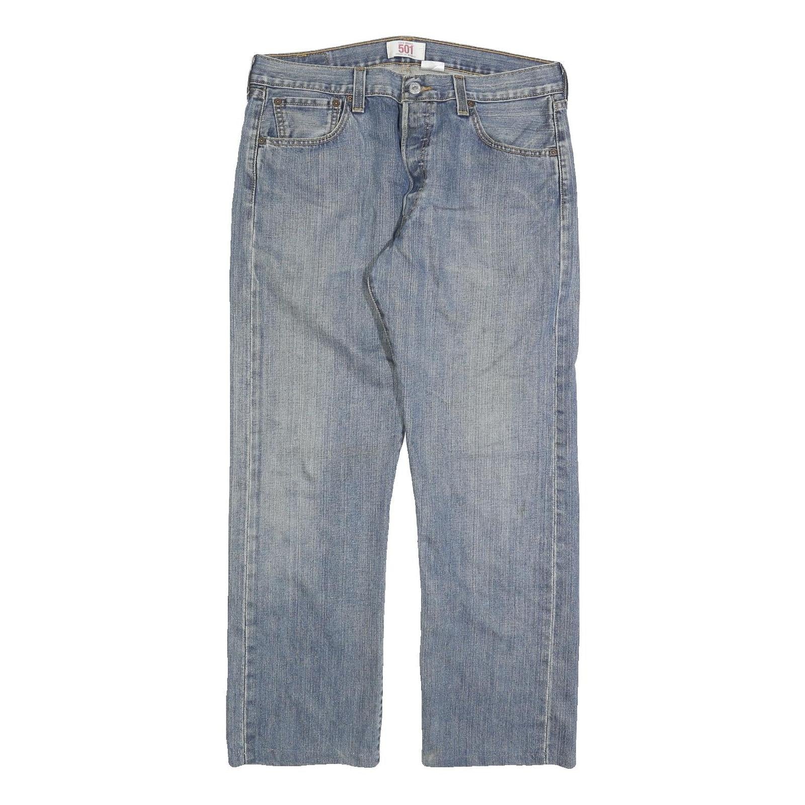 LEVI'S 501 Mens Jeans Blue Regular Straight Denim Medium W34 L28 Classic Fit Refurbished - N/A refurbished available on Cerqular