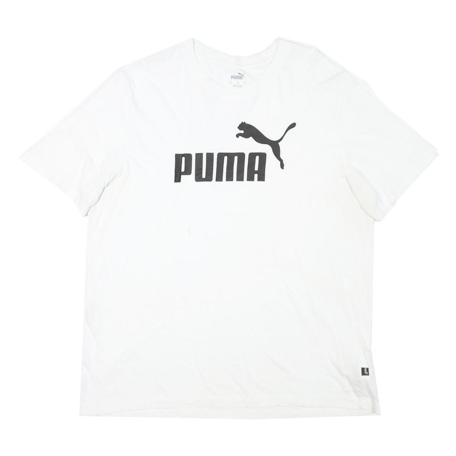 PUMA Mens White Black Logo T-Shirt L Short Sleeve Crew Neck Cotton Blend Casual Refurbished - N/A refurbished available on Cerqular