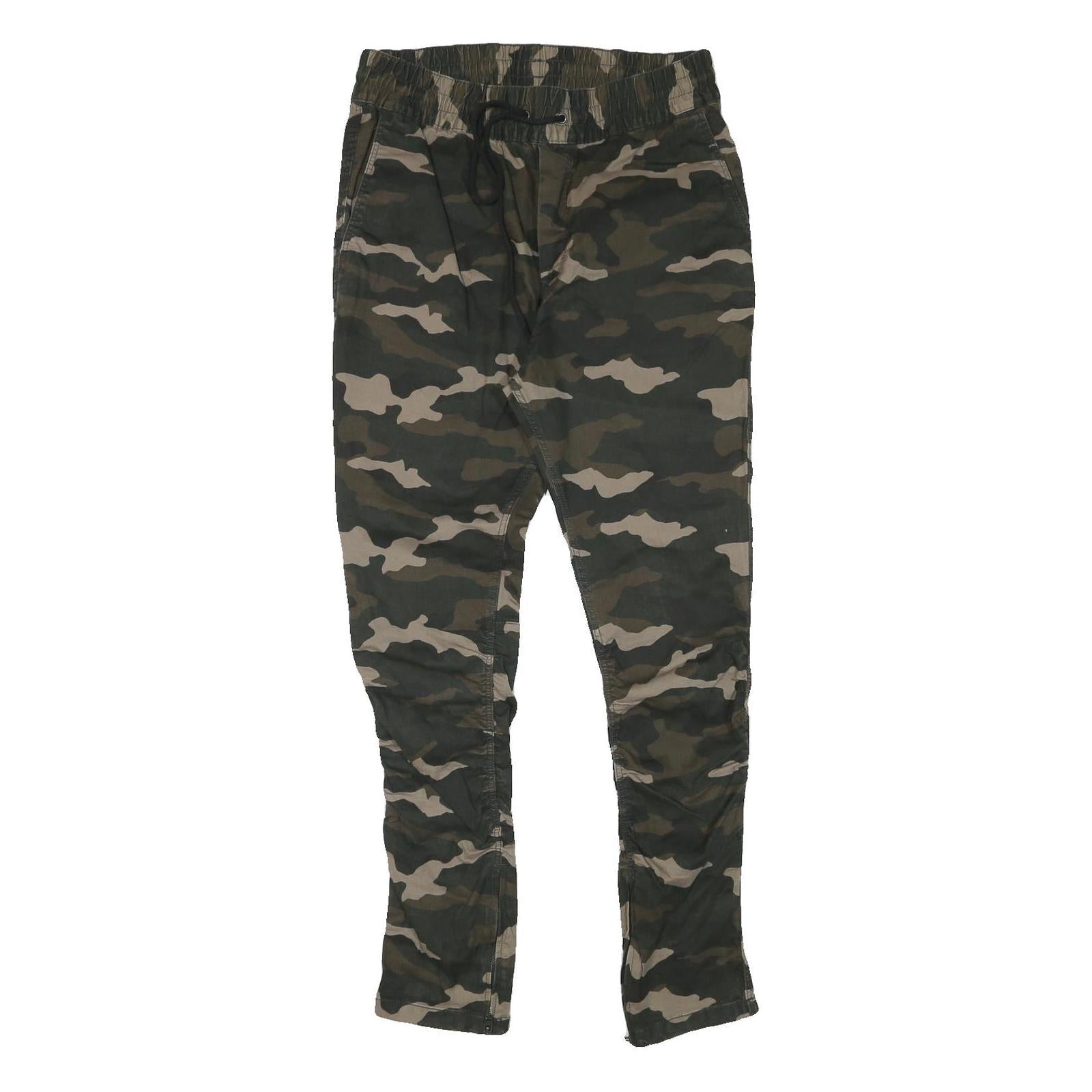 H&M Mens Cotton Blend Camouflage Slim Tapered Trousers W31 L31 Drawstring Casual Refurbished - N/A refurbished available on Cerqular