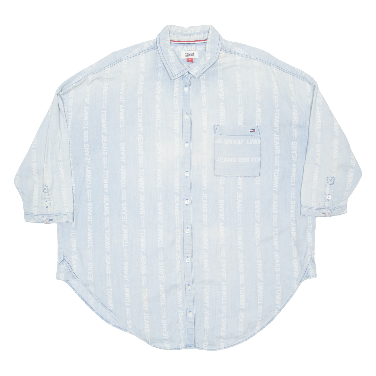 TOMMY HILFIGER Mens Shirt Blue Striped M Refurbished - N/A refurbished available on Cerqular