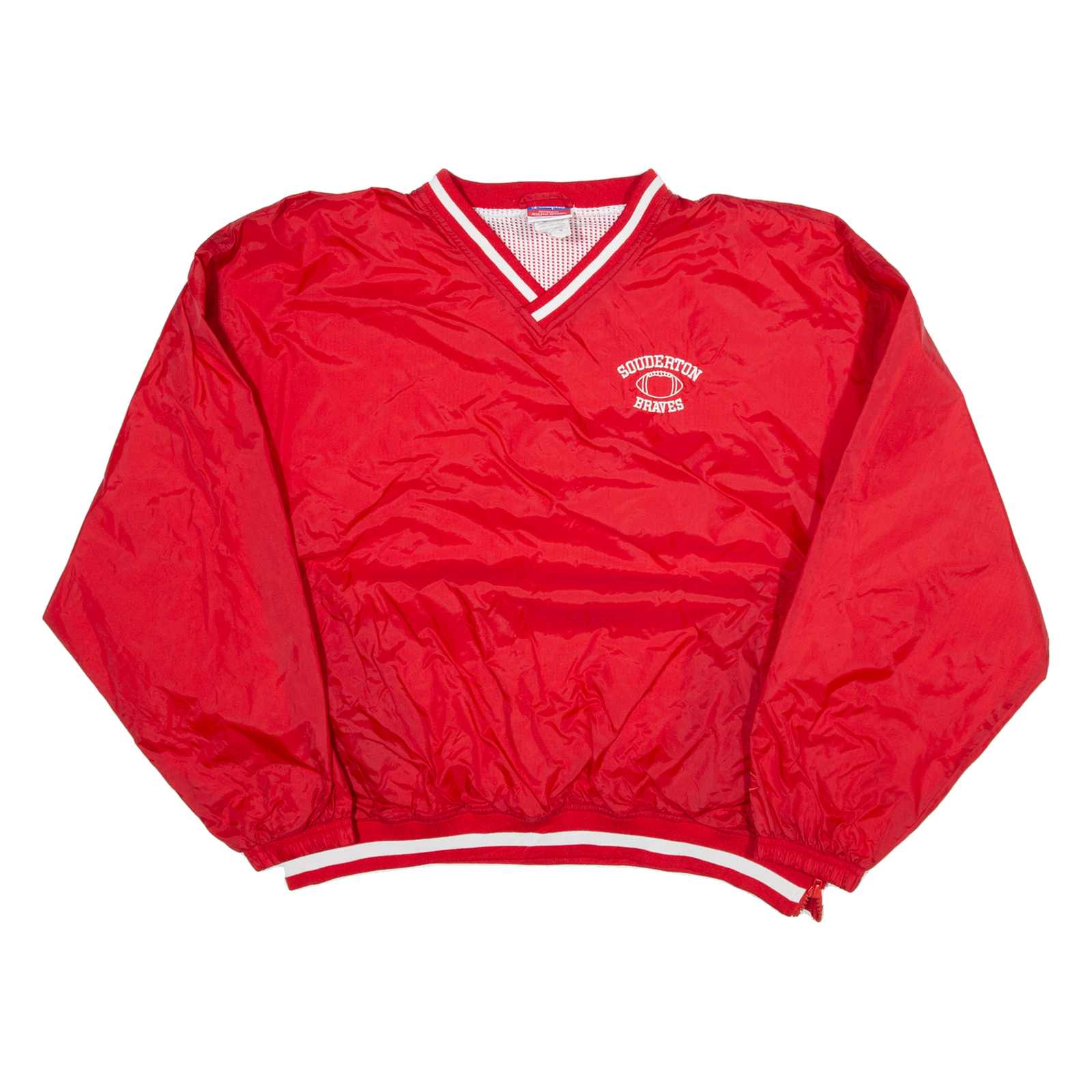 CHAMPION Souderton Braves Mens Sweatshirt Red V-Neck USA L Refurbished - N/A refurbished available on Cerqular