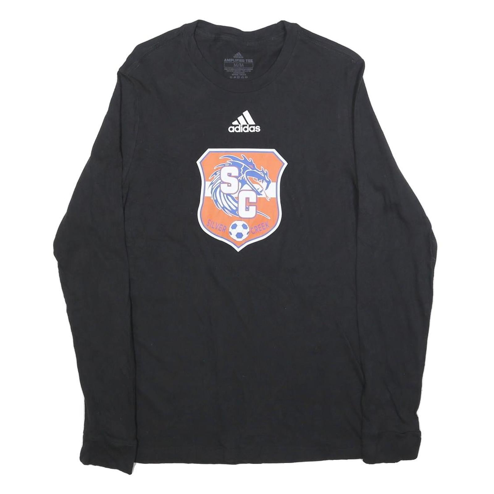 ADIDAS Mens Black Orange Silver Creek Graphic Long Sleeve Crew Neck T-Shirt M Refurbished - N/A refurbished available on Cerqular