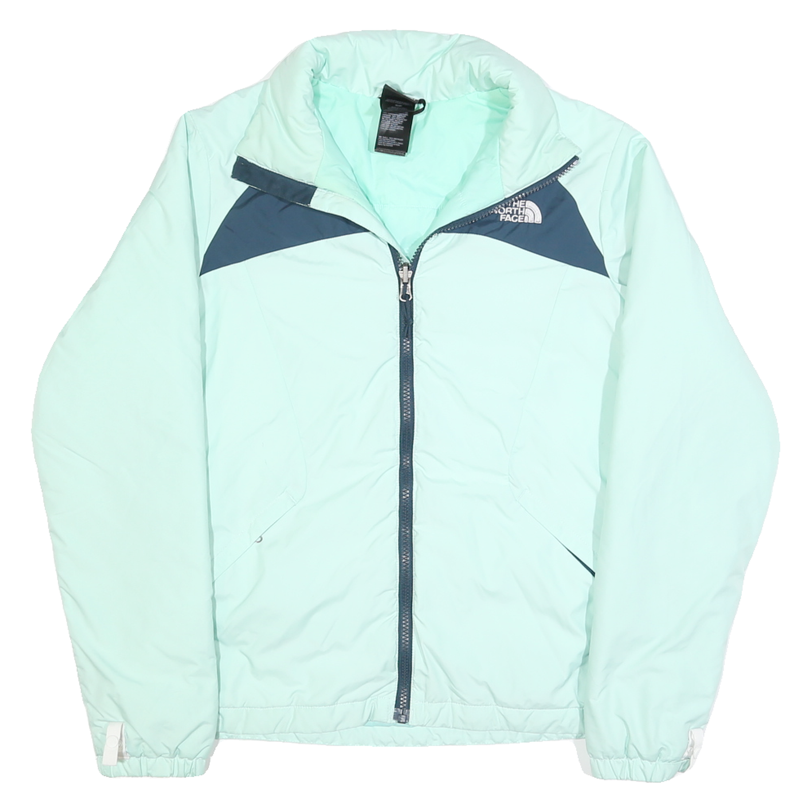 THE NORTH FACE Womens Mint & Navy Blue Jacket S Polyester Blend Zip Outdoor Refurbished - N/A refurbished available on Cerqular