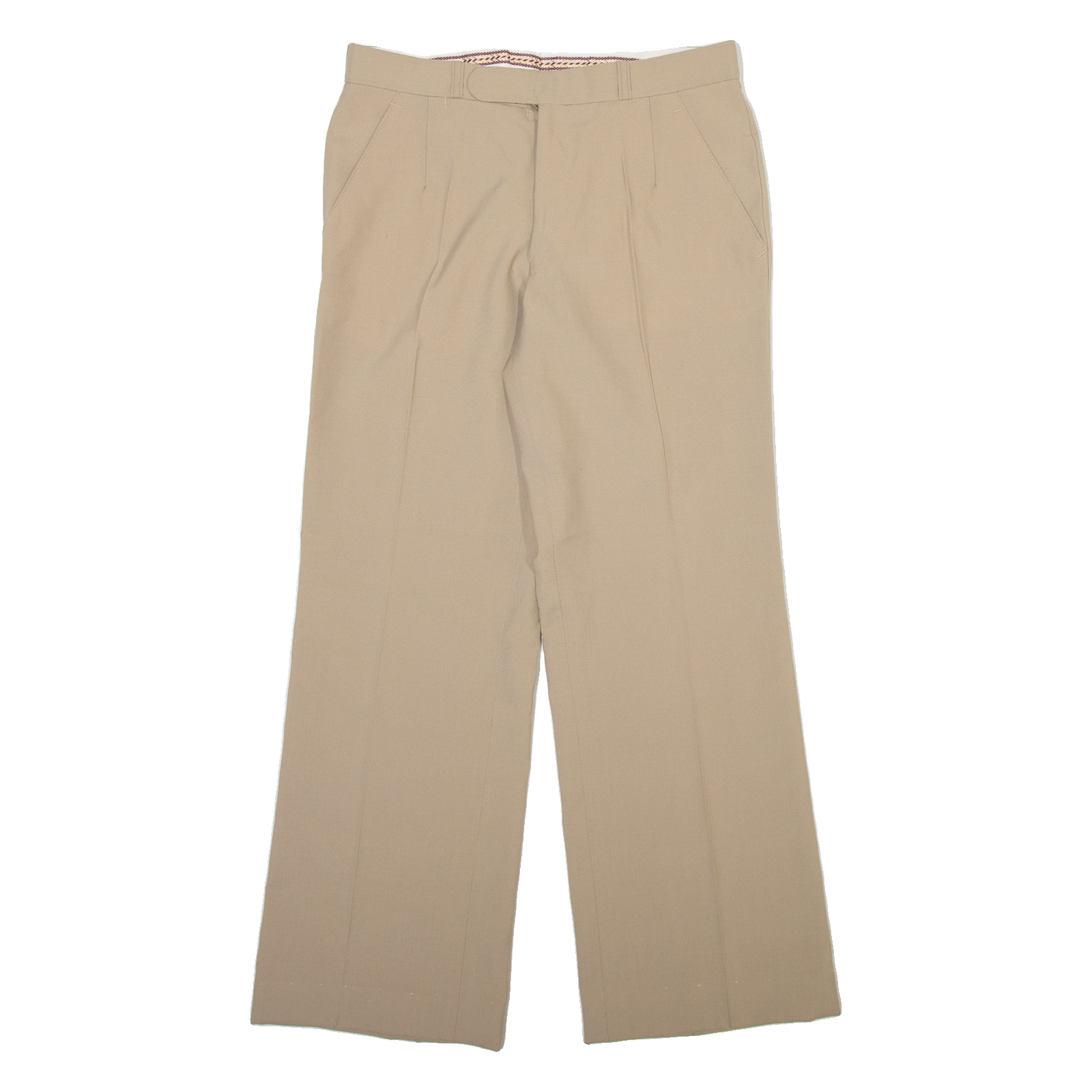 TREVIRA Mens Trousers Beige Regular Bootcut Wool W28 L28 Refurbished - N/A refurbished available on Cerqular