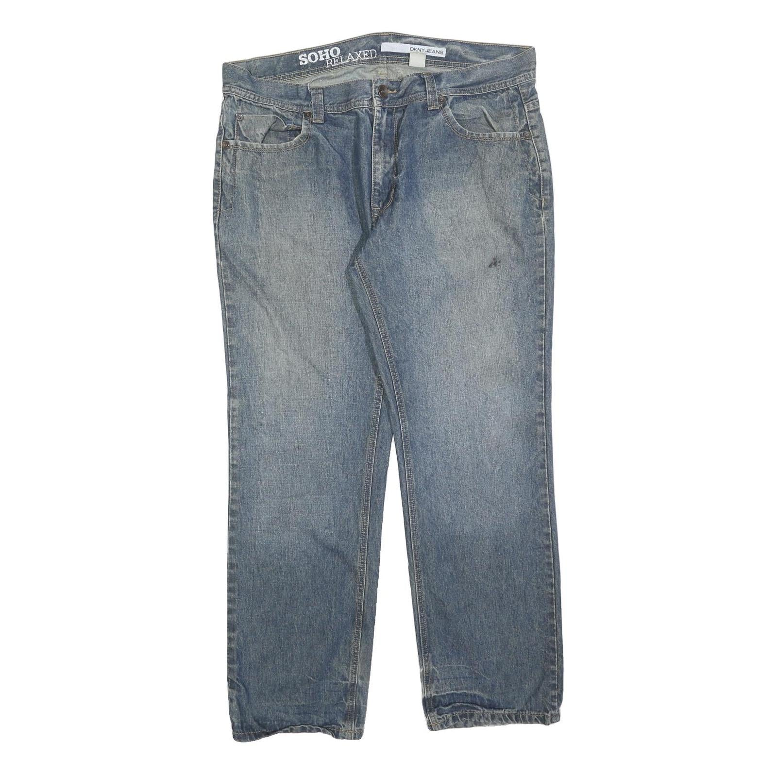 DKNY Mens Relaxed Jeans Blue Denim W36 L30 Soho Relaxed Zip Cotton Blend Refurbished - N/A refurbished available on Cerqular