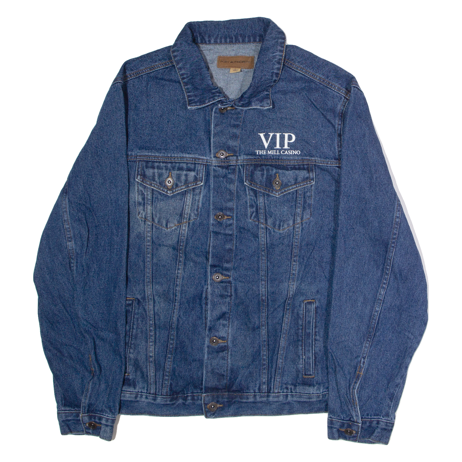 PORT AUTHORITY VIP The Mill Casino Mens Denim Jacket Blue USA XL Refurbished - N/A refurbished available on Cerqular