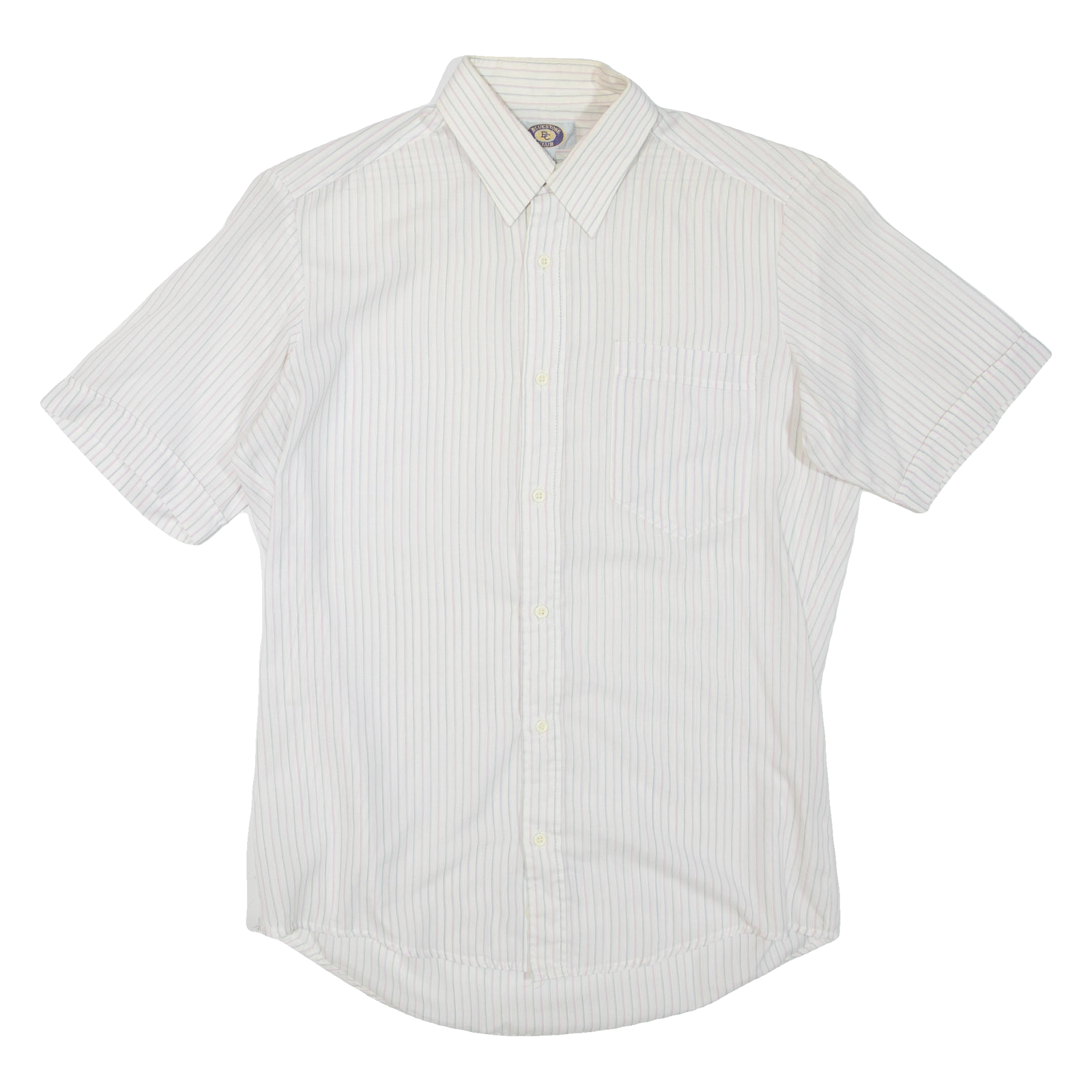 BLUESTONE CLUB Mens Shirt White Striped M Refurbished - N/A refurbished available on Cerqular