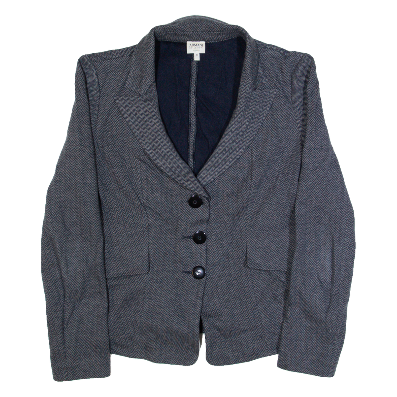 Buy ARMANI COLLEZIONI Womens Blazer Jacket Grey 90s Chevron S Refurbished - $77.99 ARMANI COLLEZIONI Womens Blazer Jacket Grey 90s Chevron S Refurbished - N/A refurbished available on Cerqular