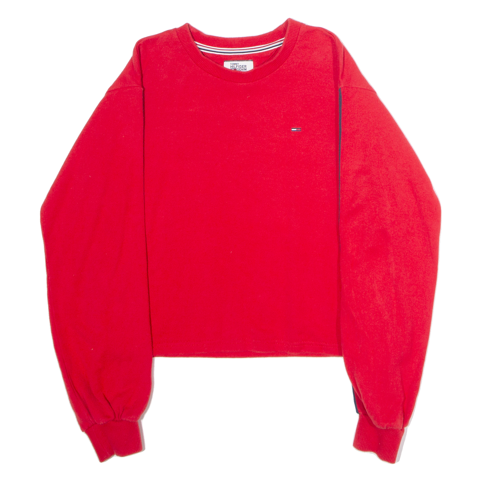HILFIGER DENIM Cropped Womens Sweatshirt Red Crew Neck XXS Refurbished - N/A refurbished available on Cerqular