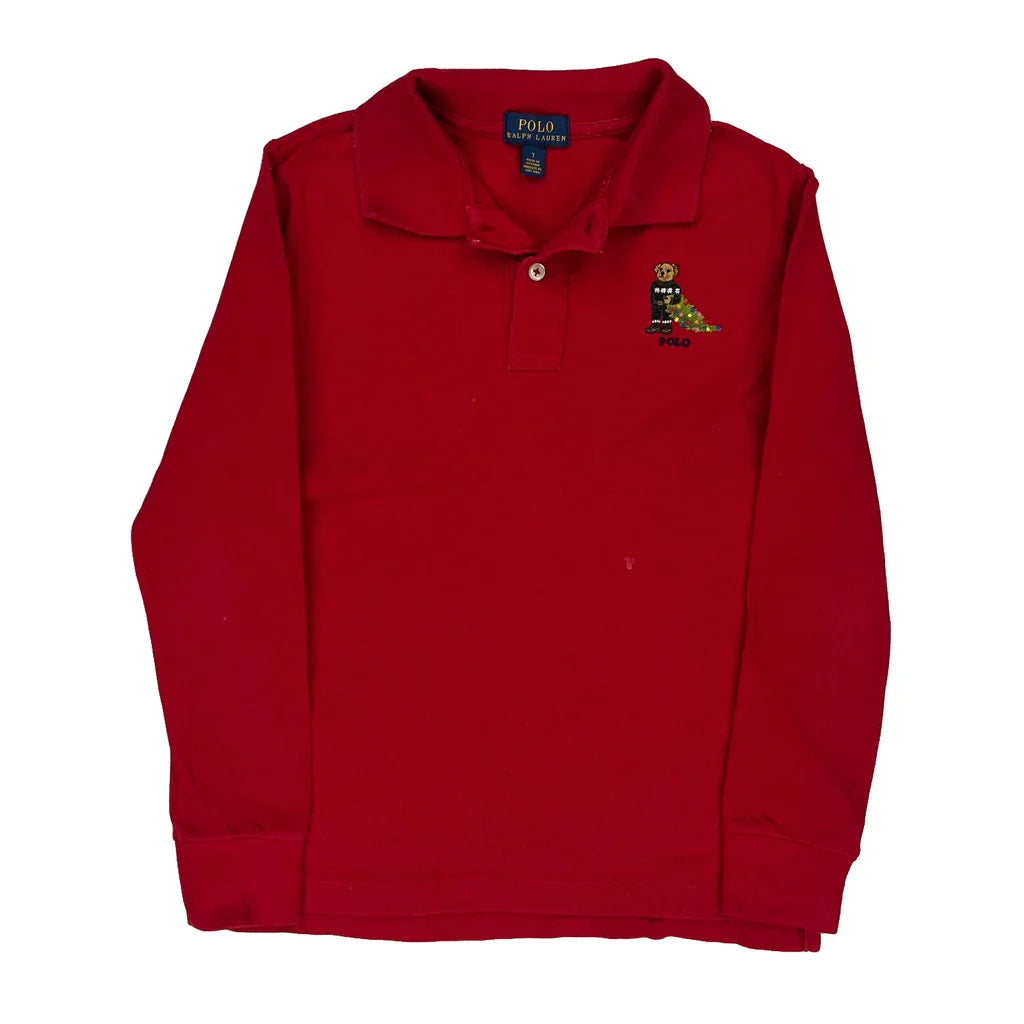 Age 7 Polo By Ralph Lauren Polo Shirt - Small Red Cotton Refurbished - Thrifted (note: this is a term often used to describe second- refurbished available on Cerqular
