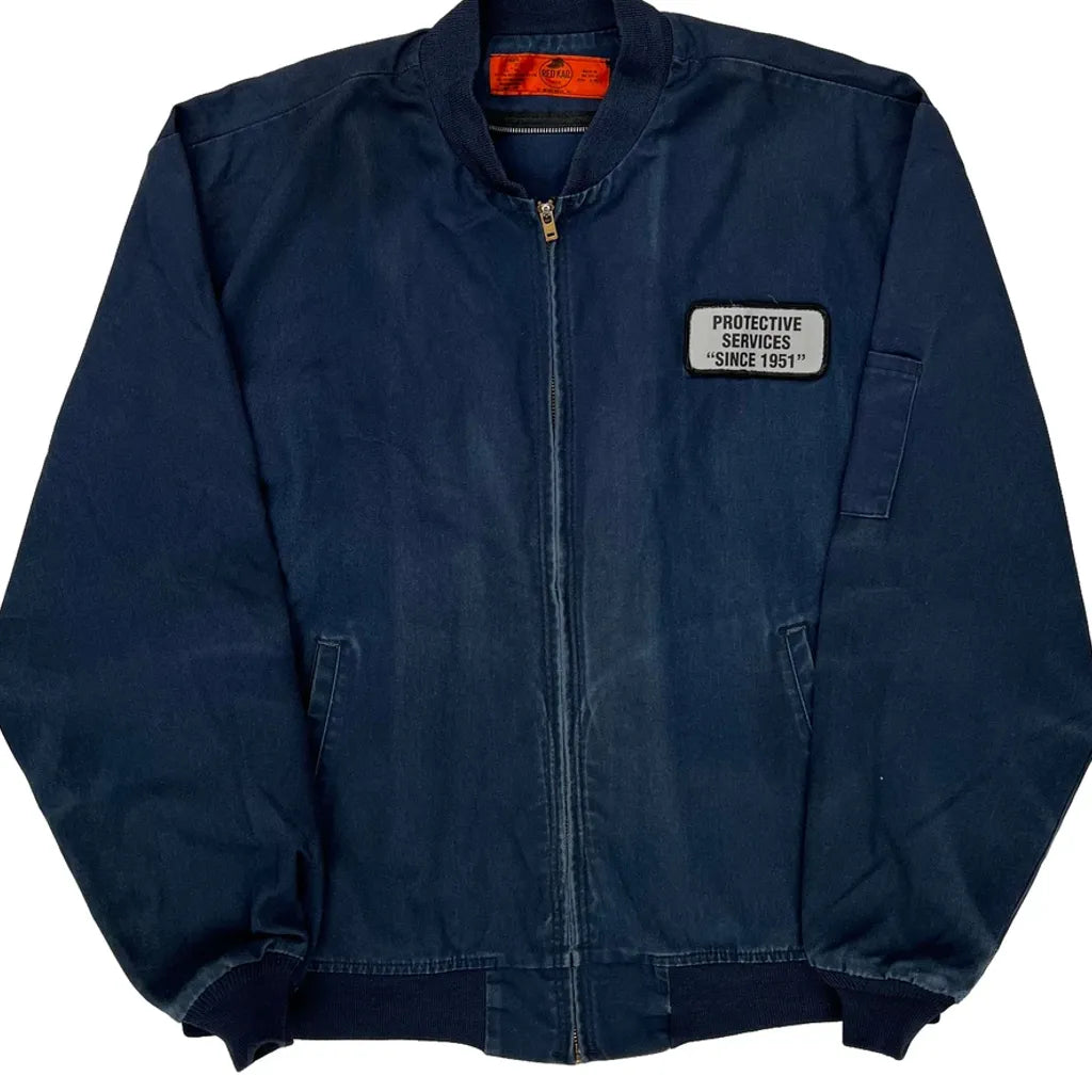 Buy Red Kap Bomber Jacket - Large Navy Polyester Blend Refurbished - $107.19 Red Kap Bomber Jacket - Large Navy Polyester Blend Refurbished - Thrifted (note: this is a term often used to describe second- refurbished available on Cerqular