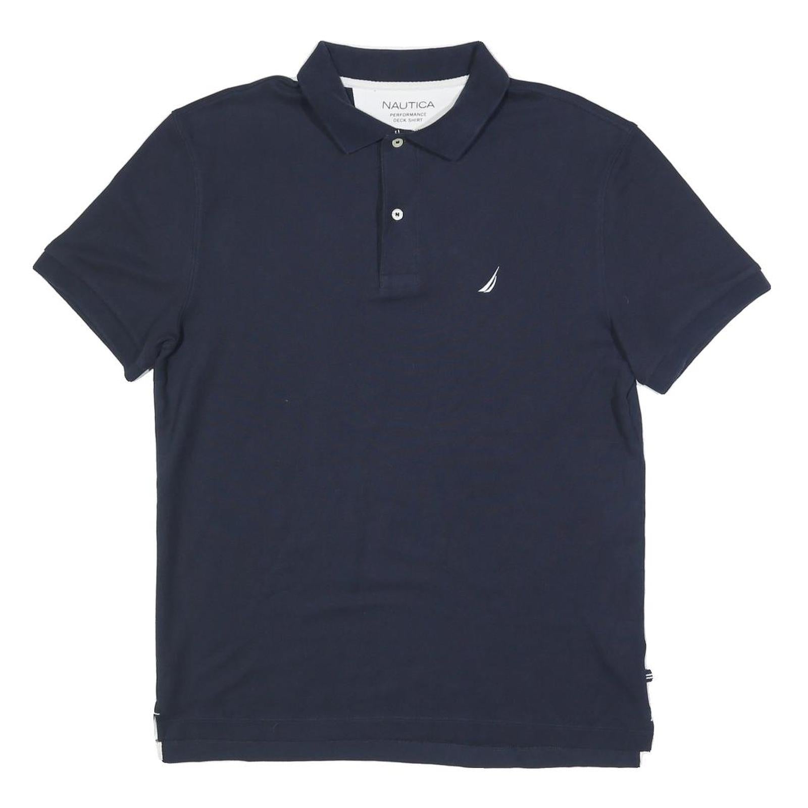 NAUTICA Mens Navy Polo Shirt L Cotton Blend Short Sleeve Basic Casual Refurbished - N/A refurbished available on Cerqular