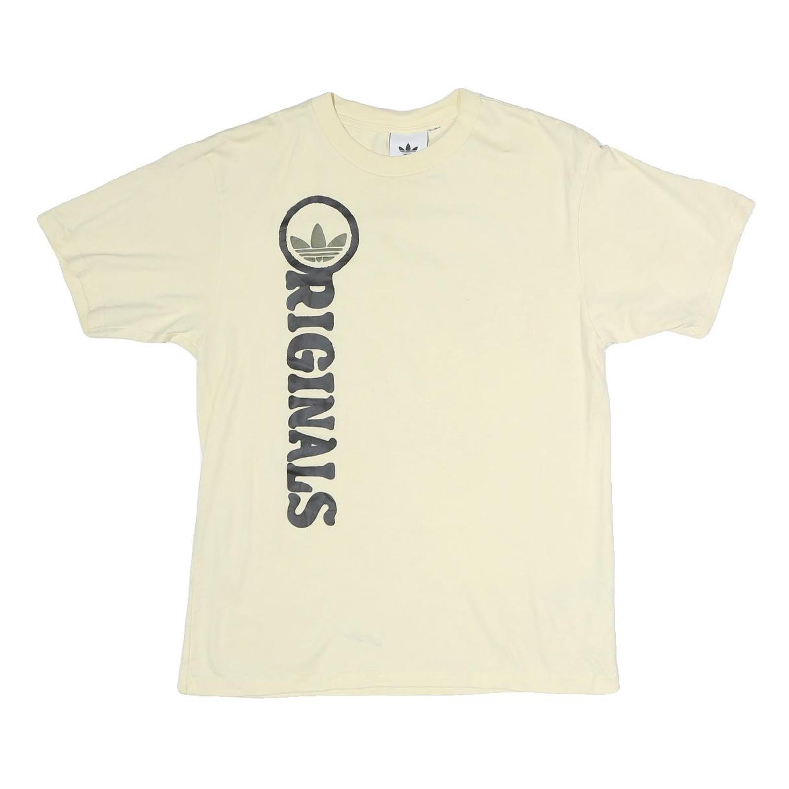 ADIDAS Mens Cream Originals Graphic T-Shirt M Short Sleeve Crew Neck Casual Wear Refurbished - N/A refurbished available on Cerqular