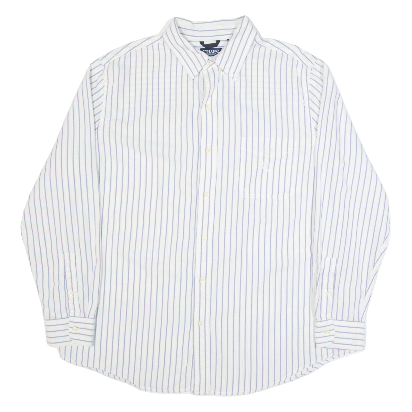 CHAPS Mens Shirt White Striped Long Sleeve XL Refurbished - N/A refurbished available on Cerqular