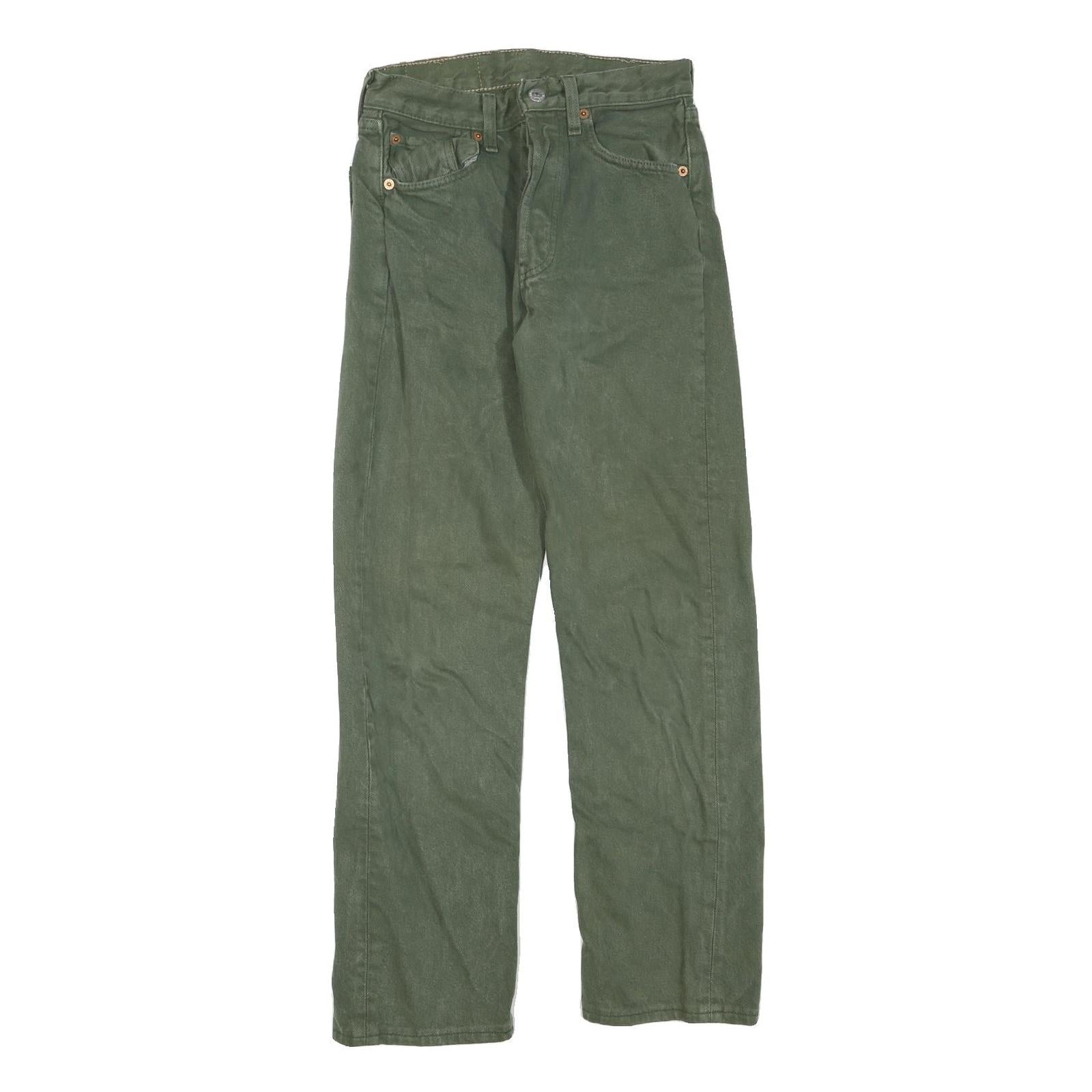 LEVI'S 501 Mens Jeans Green Regular Straight Denim W27 L27 Classic Button Fly Refurbished - N/A refurbished available on Cerqular