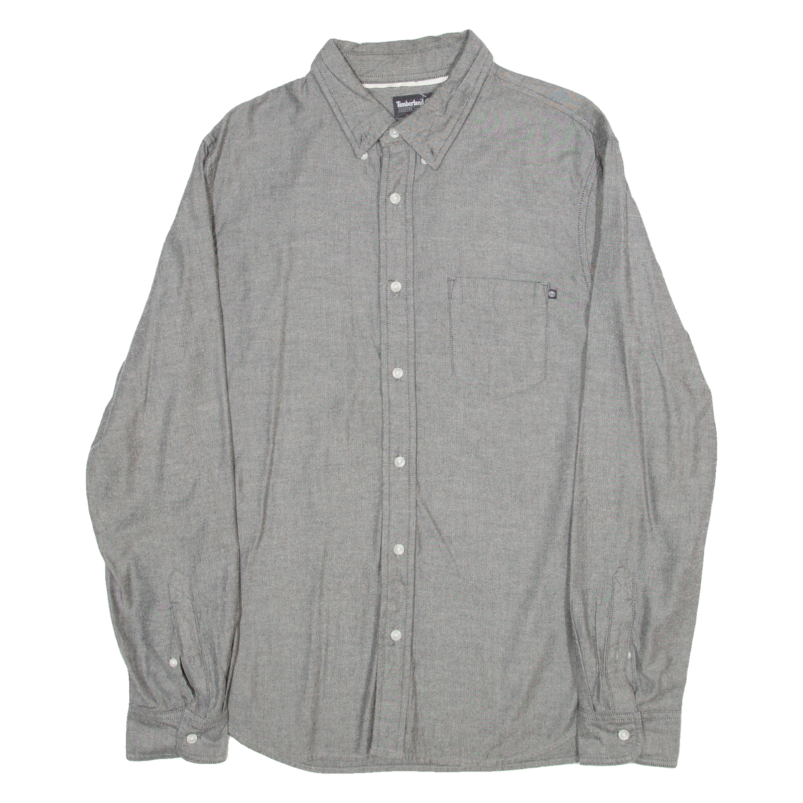 TIMBERLAND Slim Fit Mens Plain Shirt Grey Long Sleeve L Refurbished - N/A refurbished available on Cerqular