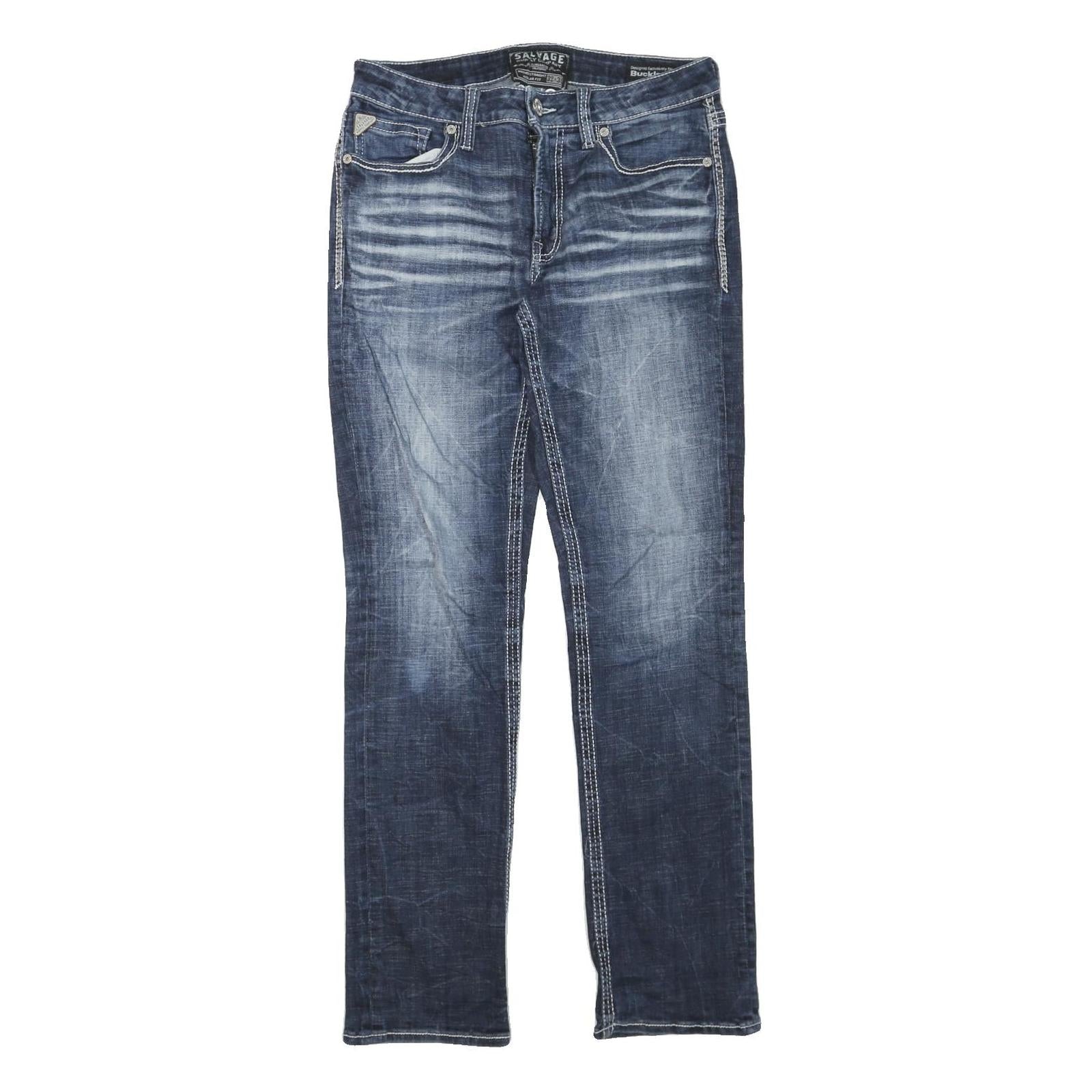 SALVAGE Womens Jeans Blue Regular Straight Denim Medium W32 L34 Stylish Refurbished - N/A refurbished available on Cerqular