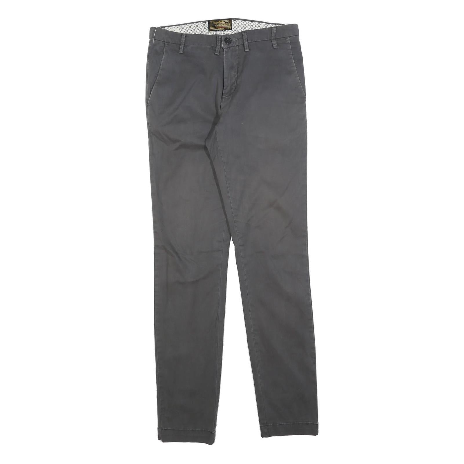 RIFLE Womens Cotton Blend Grey Slim Straight Trousers W30 L32 Stylish Refurbished - N/A refurbished available on Cerqular