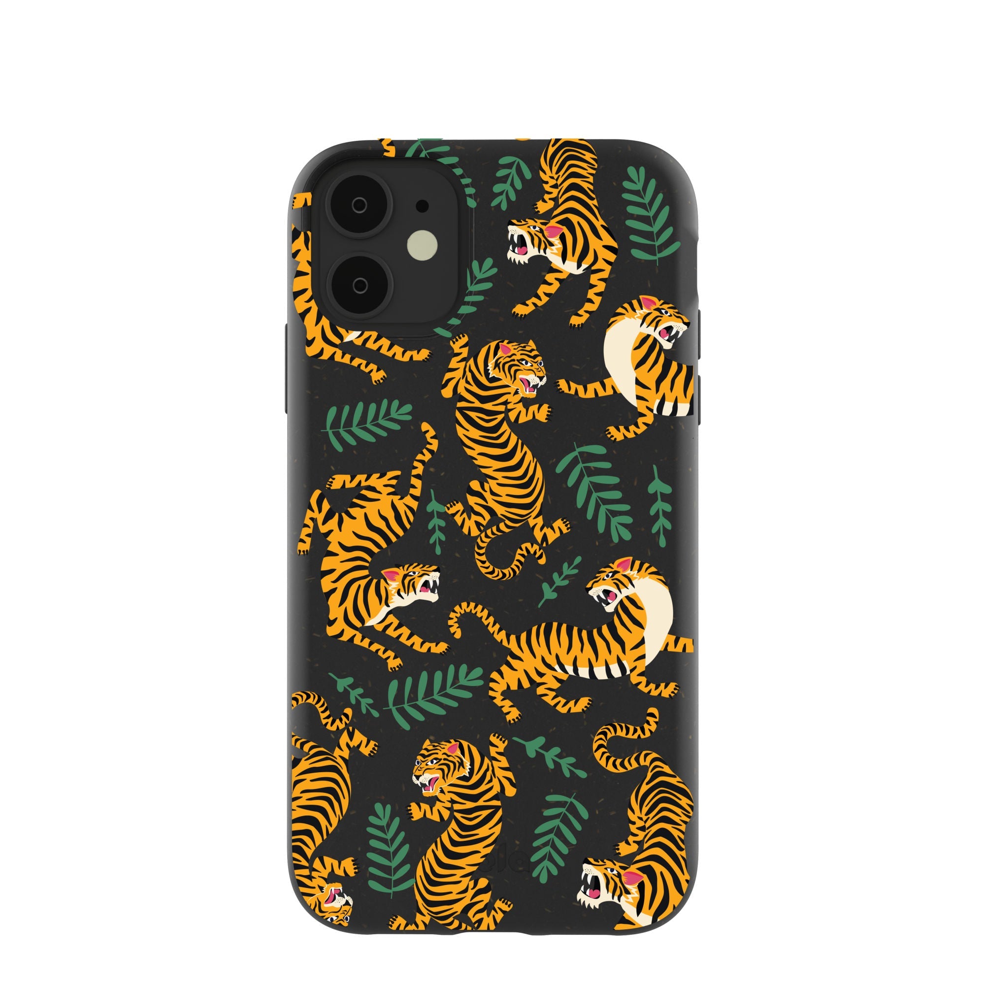 Black Playful Tigers iPhone 11 Case Refurbished - Pela Case refurbished available on Cerqular