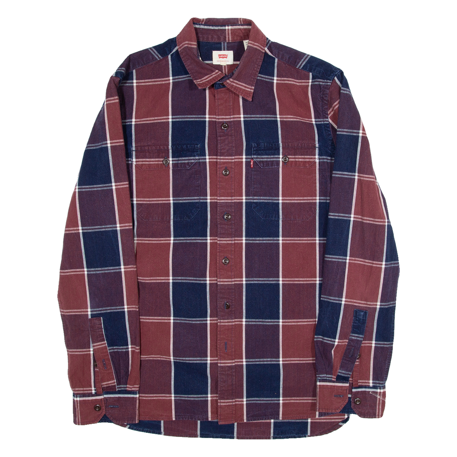 LEVI'S Mens Shirt Maroon Check Long Sleeve M Refurbished - N/A refurbished available on Cerqular