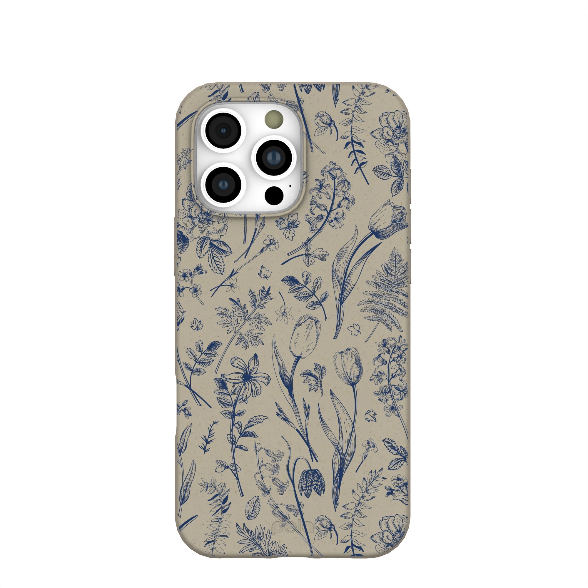 London Fog Indigo Bouquet iPhone 16 Pro Max Case Refurbished - Pela Case refurbished available on Cerqular