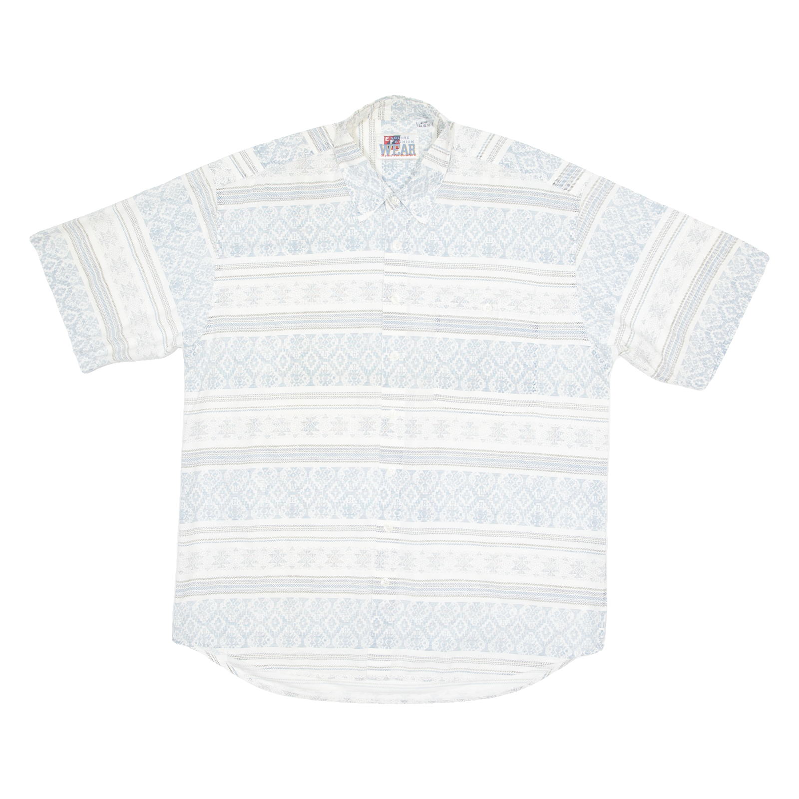 ESQUIRE FASHION Mens Shirt White 90s Crazy Pattern L Refurbished - N/A refurbished available on Cerqular