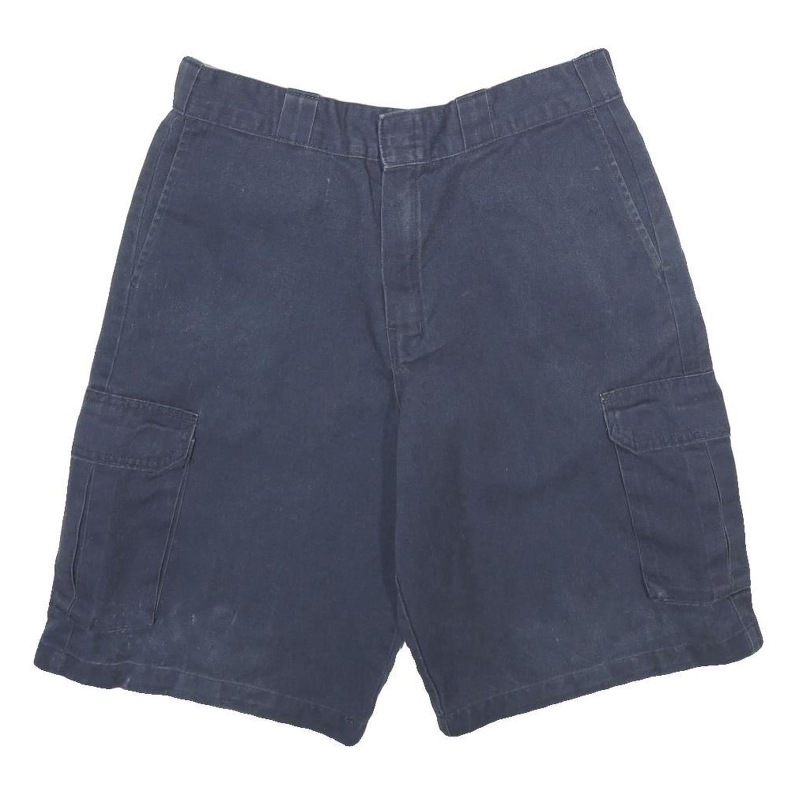 DICKIES Mens Shorts Navy Blue Cargo L W34 Workwear Durable Polyester Blend Refurbished - N/A refurbished available on Cerqular