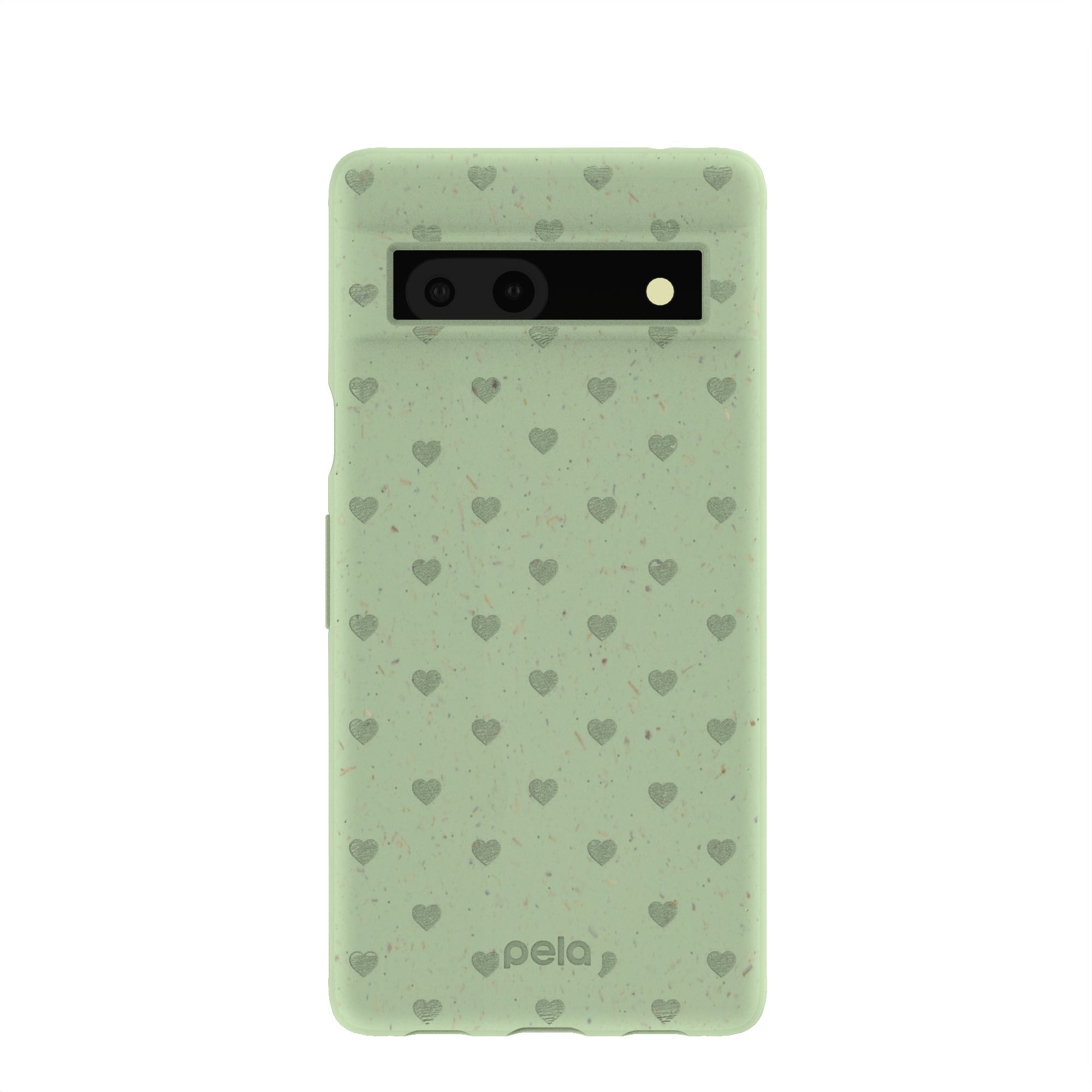 Buy Sage Green Hearts Google Pixel 7a Case Refurbished - $65.00 Sage Green Hearts Google Pixel 7a Case Refurbished - Pela Case refurbished available on Cerqular