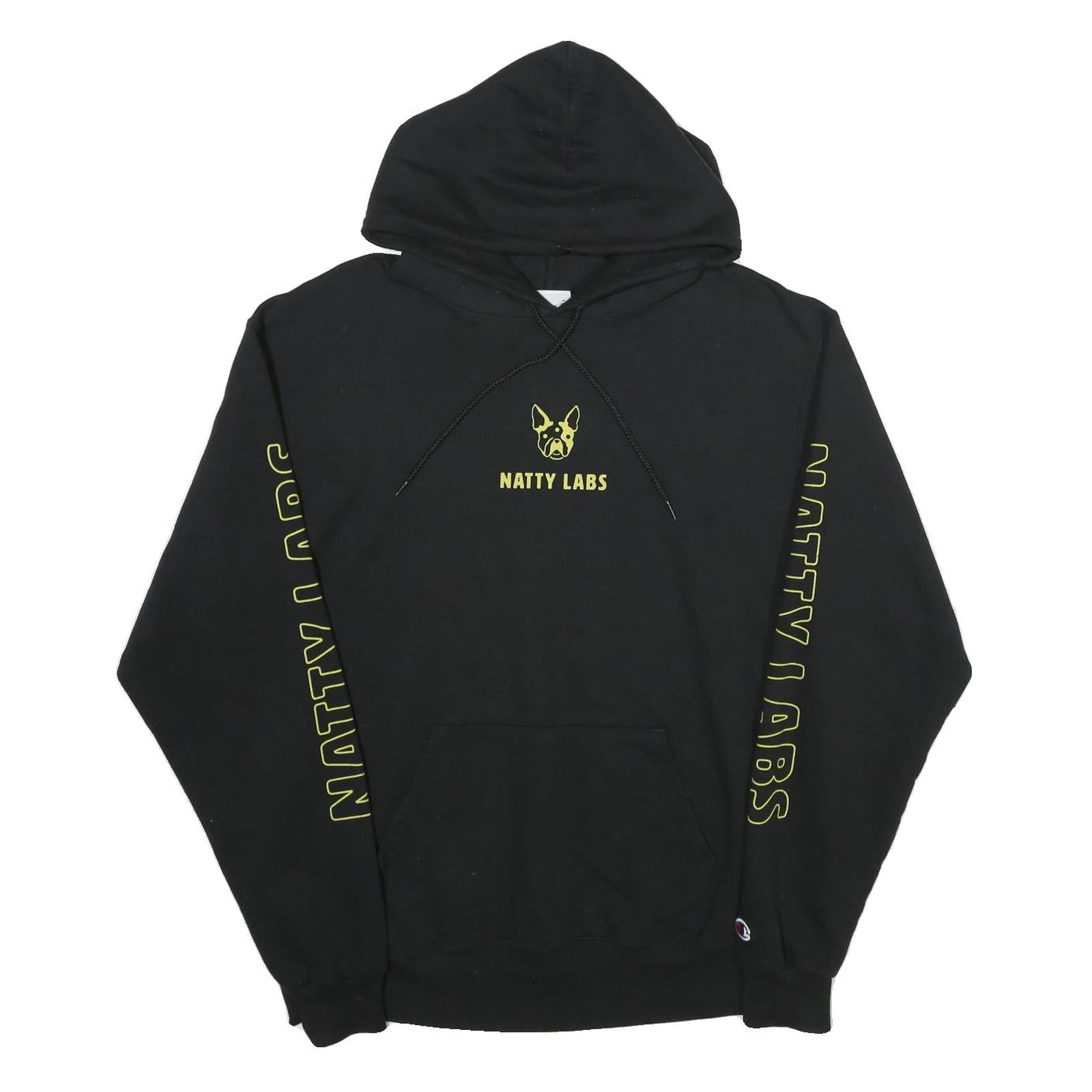 CHAMPION Mens Black Natty Labs Cotton Blend Pullover Hoodie L Hooded Sweatshirt Refurbished - N/A refurbished available on Cerqular