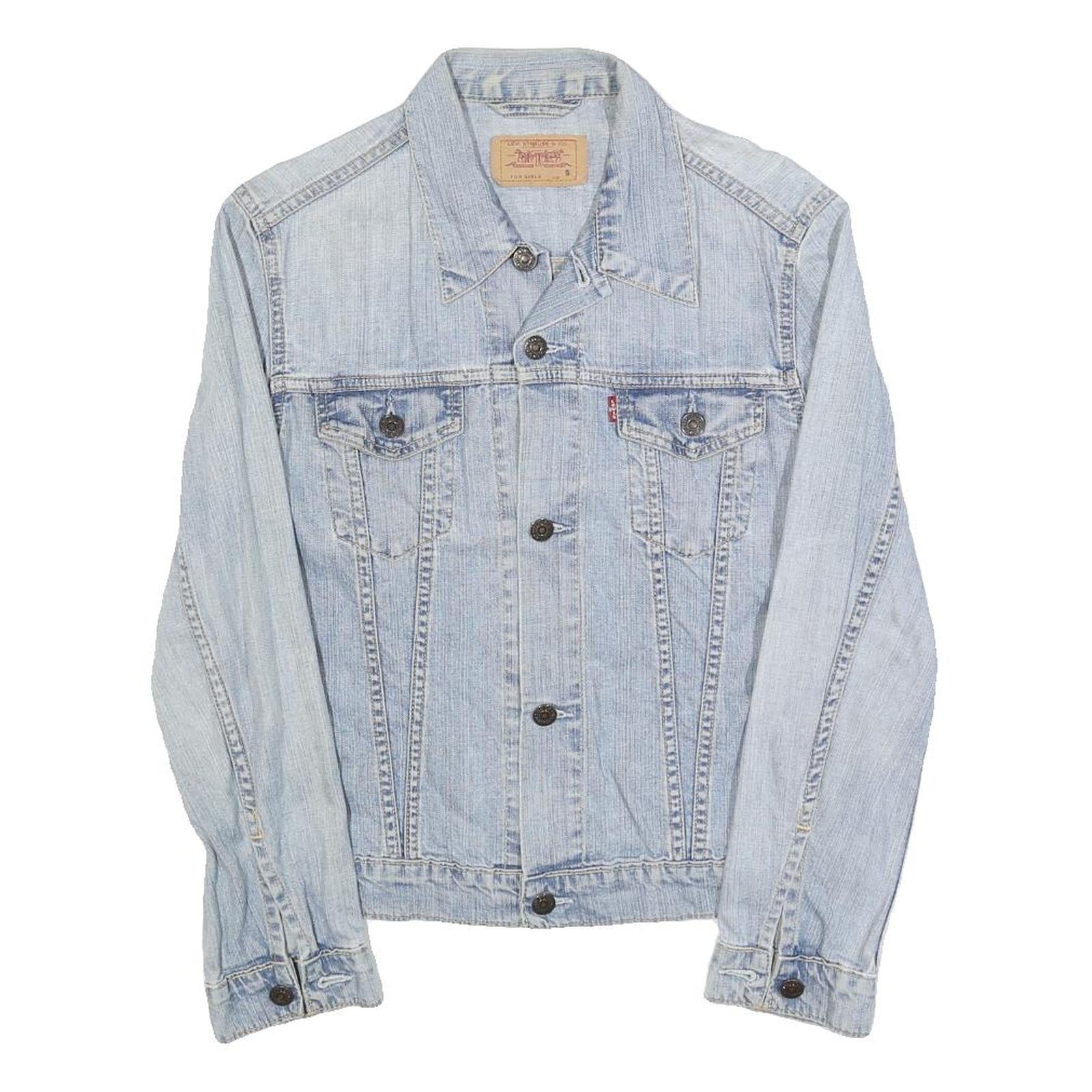 LEVI'S Womens Blue Denim Cotton Jacket S Button Closure Classic Fit Casual Refurbished - N/A refurbished available on Cerqular
