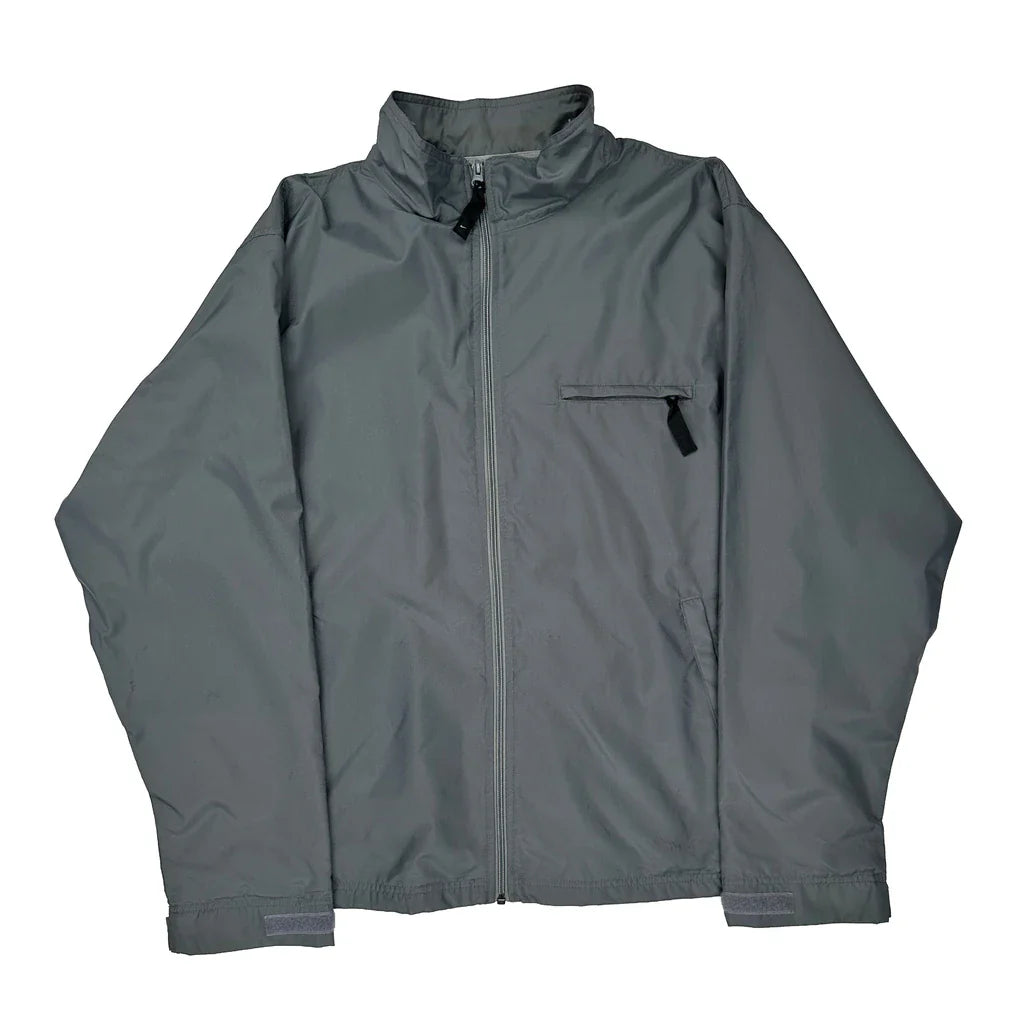 Buy Nike Windbreaker - Large Grey Polyester Refurbished - $50.91 Nike Windbreaker - Large Grey Polyester Refurbished - Thrifted (note: this is a term often used to describe second- refurbished available on Cerqular