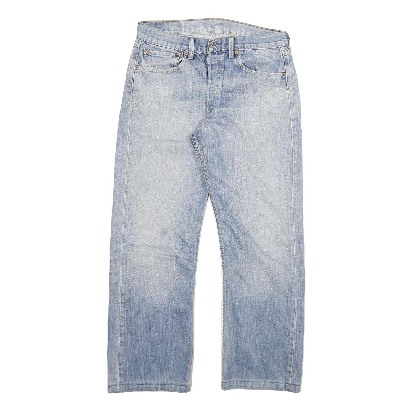 LEVI'S 501 Mens Light Blue Regular Straight Denim Stone Wash Jeans W31 L27 Refurbished - N/A refurbished available on Cerqular