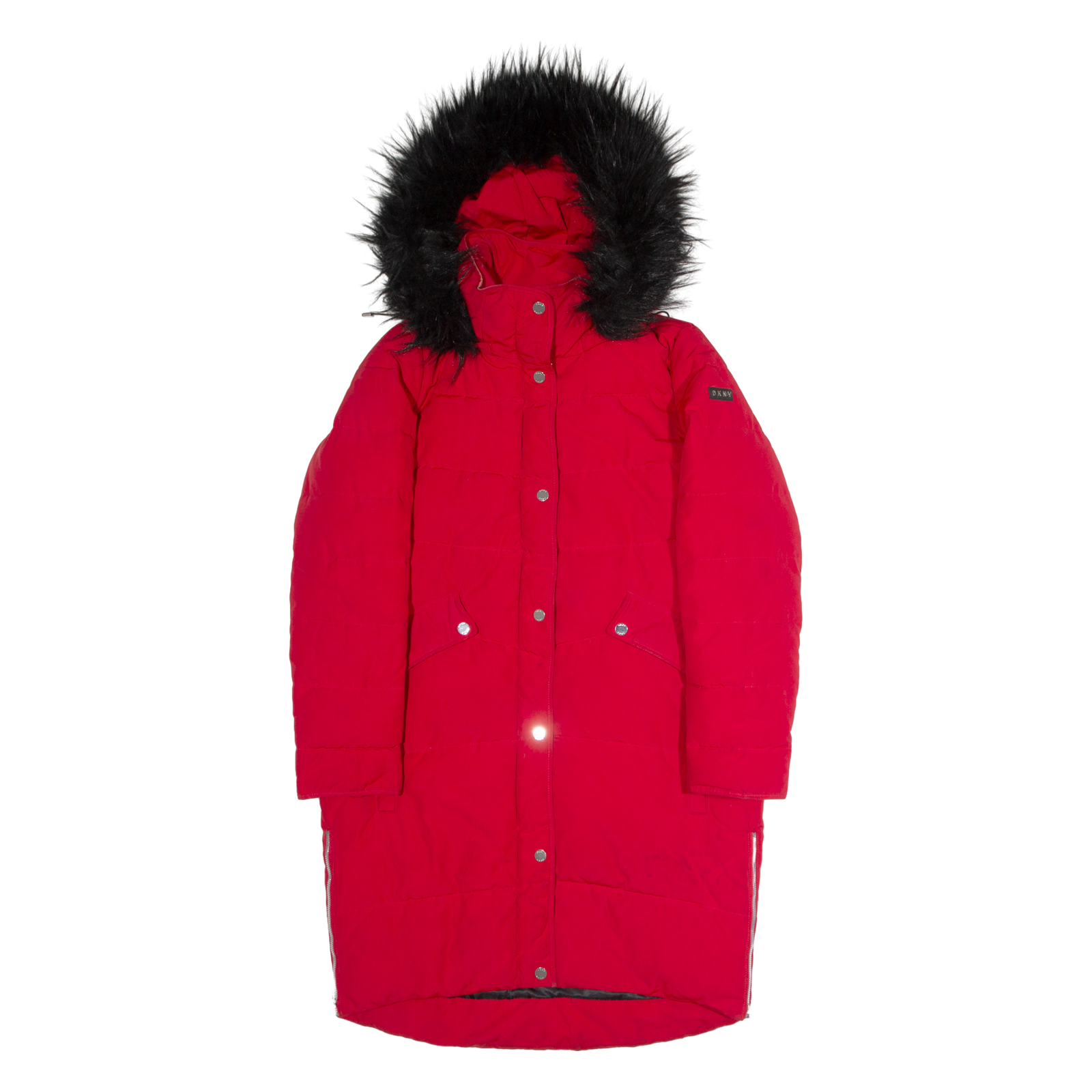 DKNY Womens Puffer Coat Red Hooded S Refurbished - N/A refurbished available on Cerqular