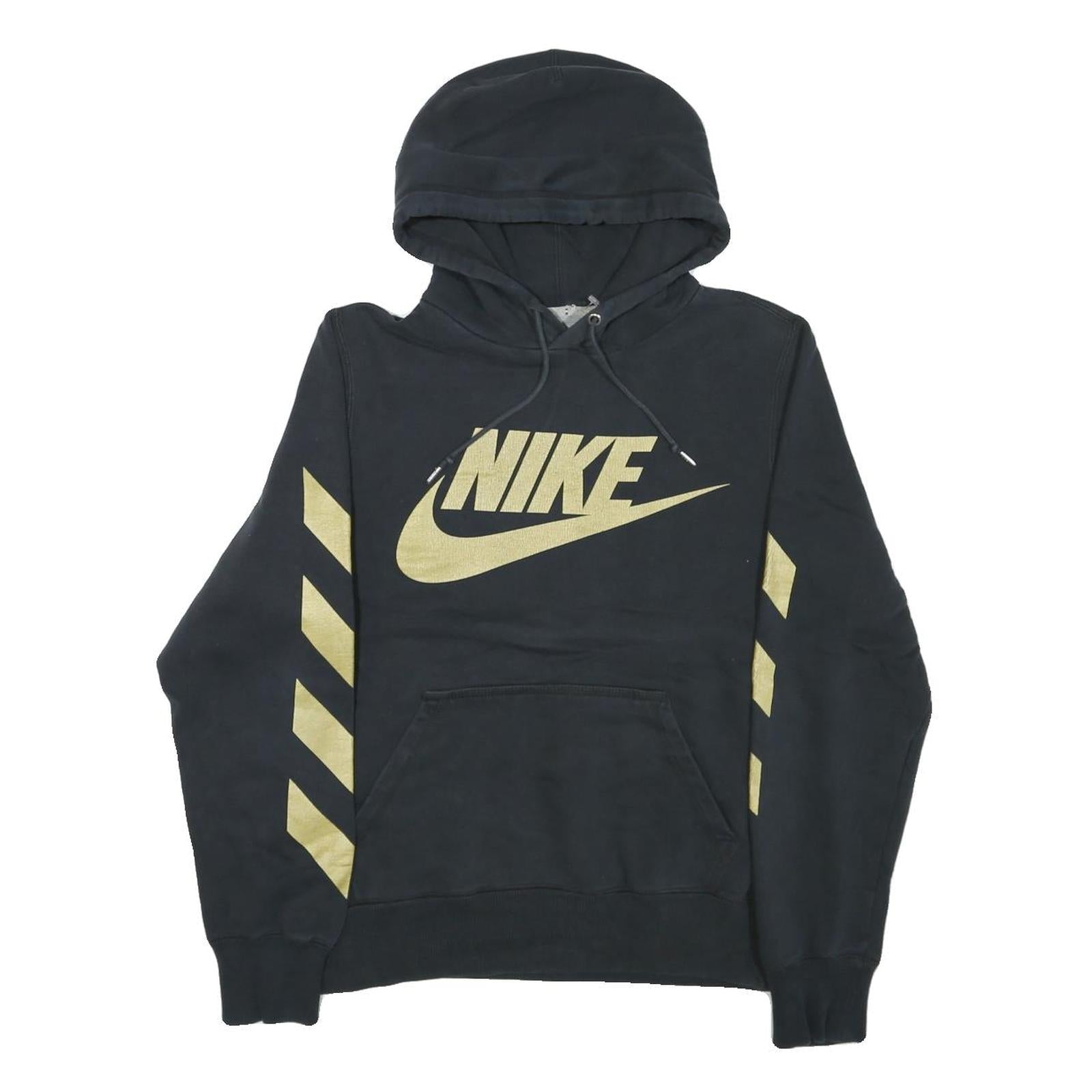 NIKE Mens Black & Gold Graphic Pullover Hoodie S Sportswear Sweatshirt Refurbished - N/A refurbished available on Cerqular