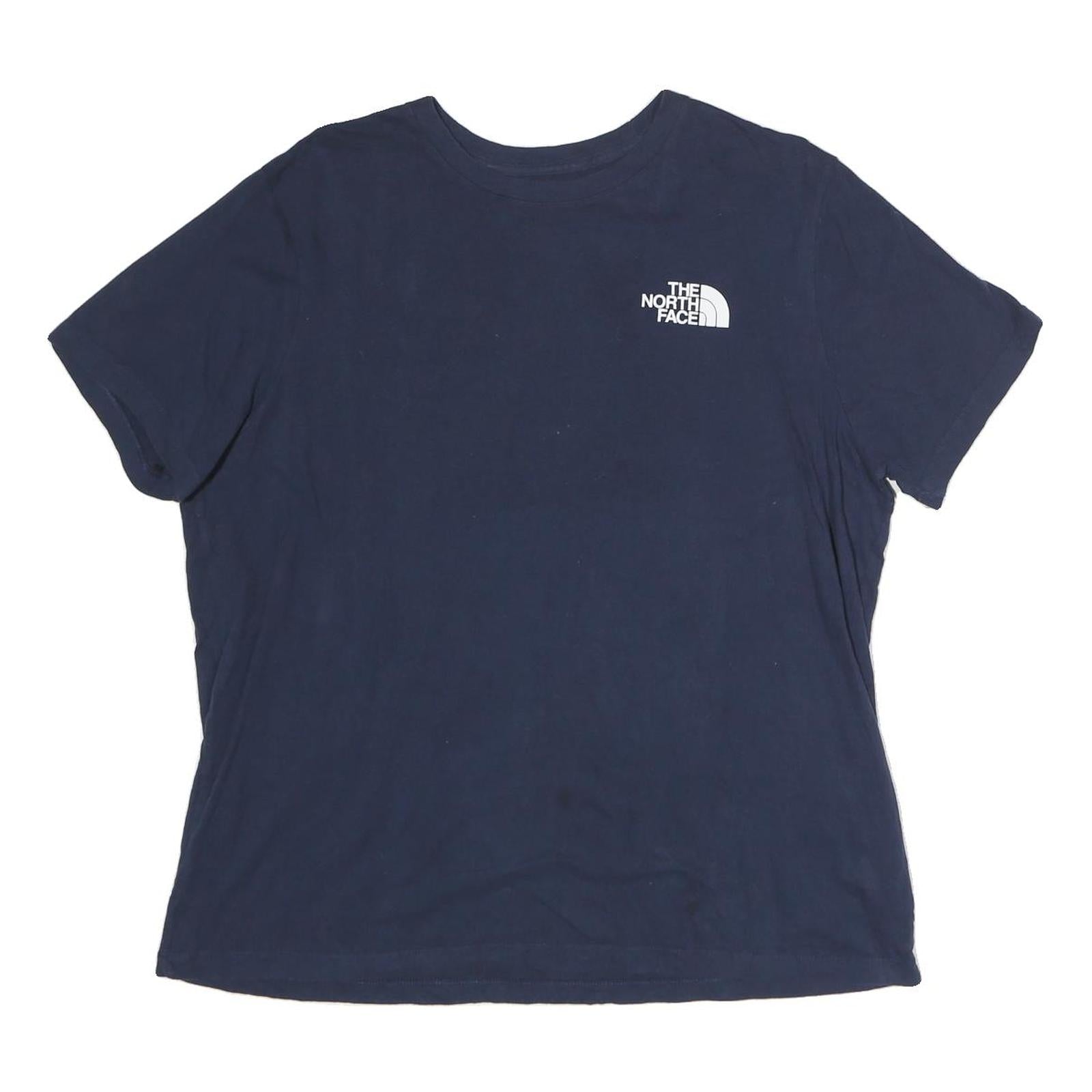 THE NORTH FACE Womens Blue Graphic T-Shirt XL Short Sleeve Crew Neck Logo Print Refurbished - N/A refurbished available on Cerqular