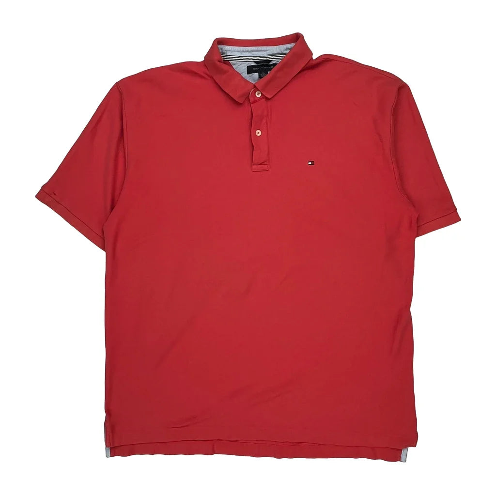 Tommy Hilfiger Polo Shirt - 2XL Red Cotton Refurbished - Thrifted (note: this is a term often used to describe second- refurbished available on Cerqular