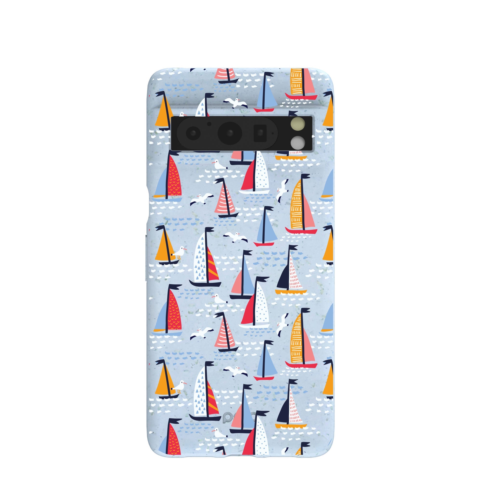 Powder Blue Sails and Seagulls Google Pixel 8 Pro Case Refurbished - Pela Case refurbished available on Cerqular