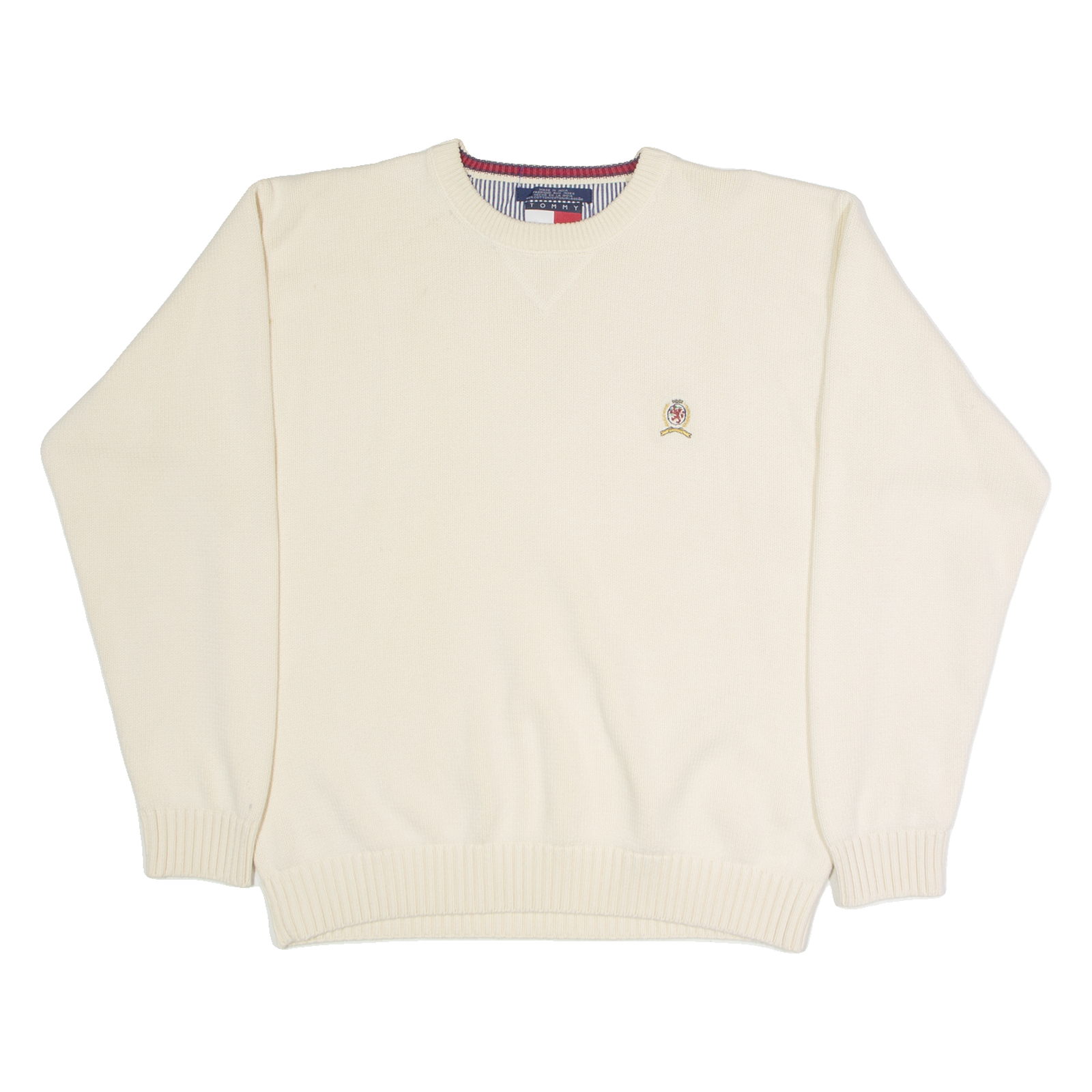 TOMMY HILFIGER Mens Jumper Cream Tight Knit XL Refurbished - N/A refurbished available on Cerqular