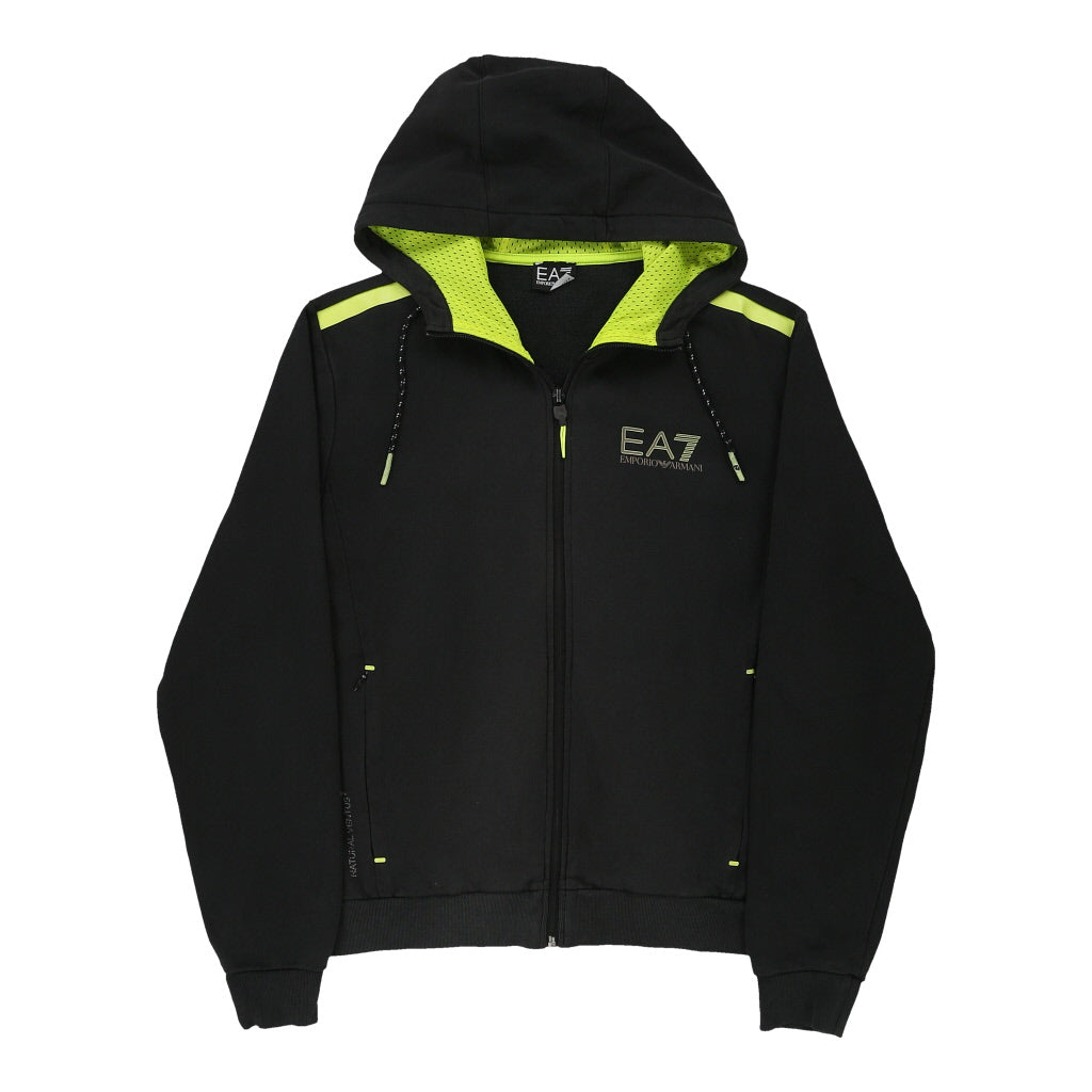 Ea7 Hoodie - Small Black Cotton Refurbished - Thrifted (note: this is a term often used to describe second- refurbished available on Cerqular