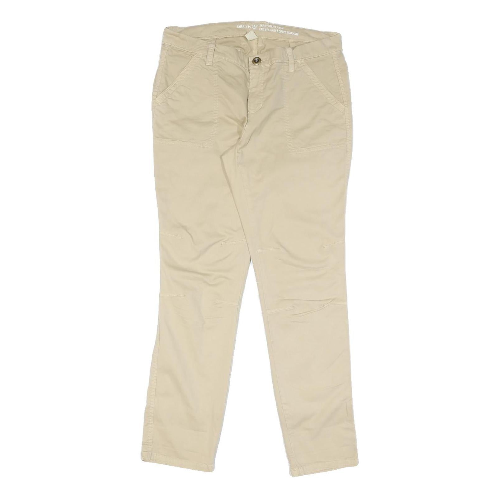 GAP Womens Cotton Beige Slim Zip Trousers W30 L30 Casual Everyday Wear Refurbished - N/A refurbished available on Cerqular