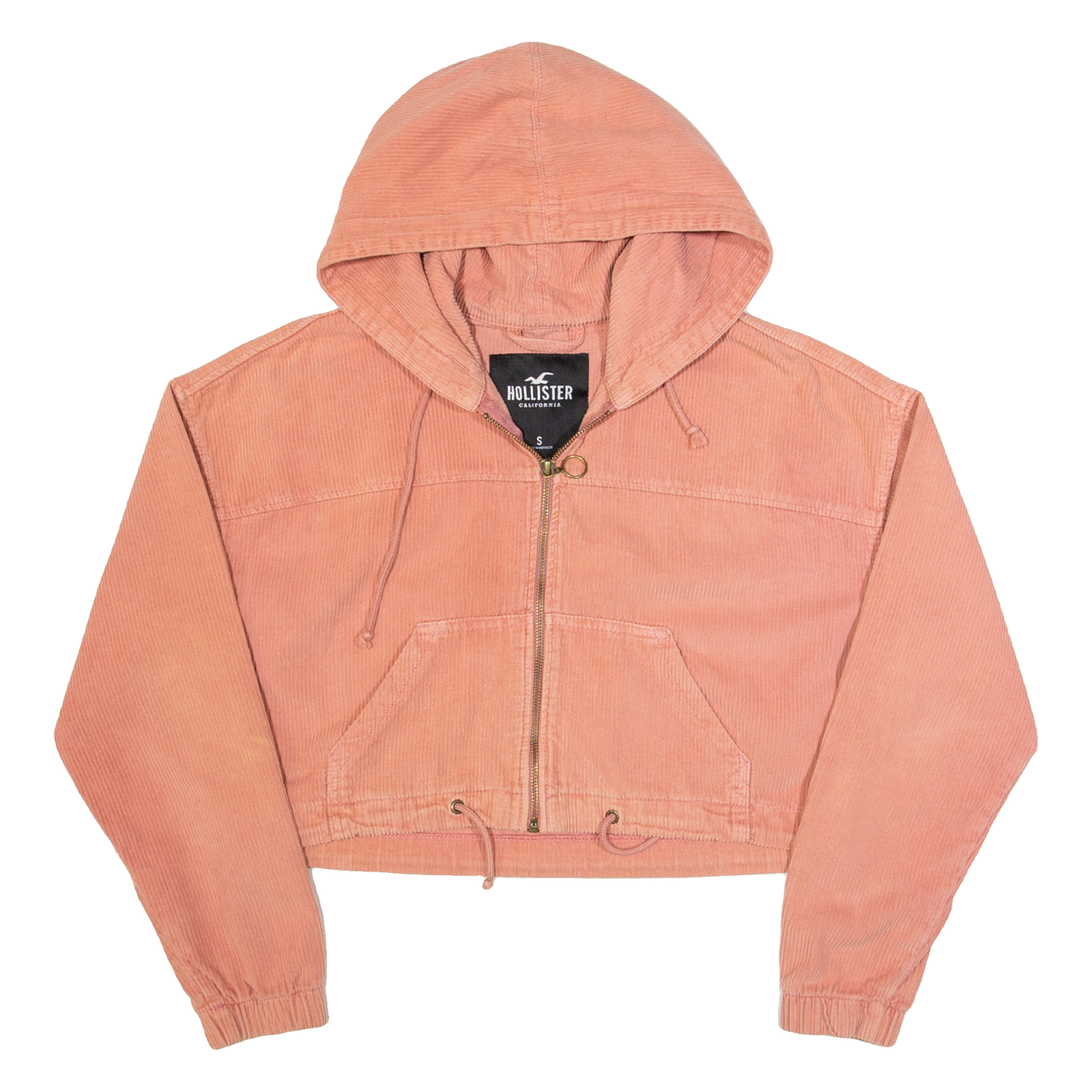 HOLLISTER Womens Corduroy Jacket Pink Hooded S Refurbished - N/A refurbished available on Cerqular